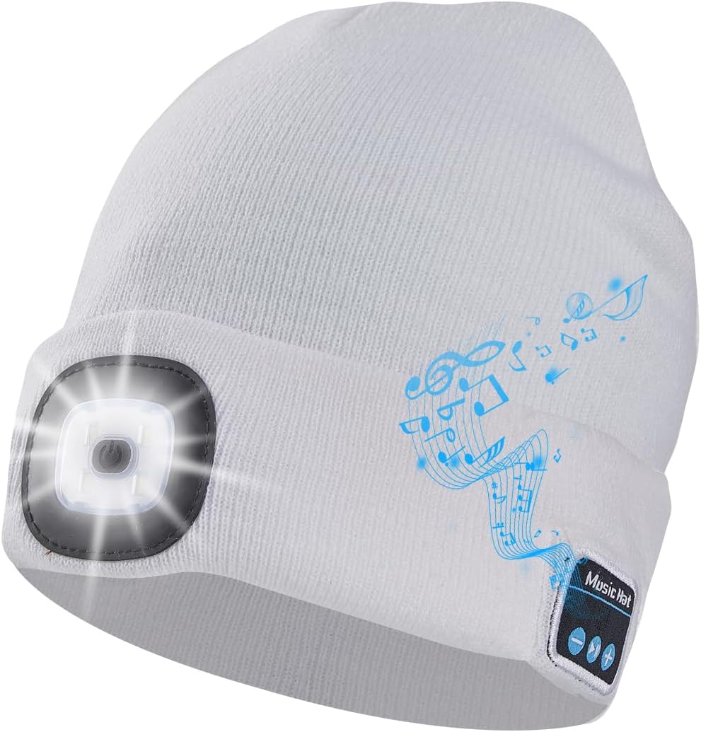 Keains Bluetooth Beanie with Light, Musical Knit Hat with Headphones and Built-in Speaker Mic, Gifts for Men Women Dad Keains Bluetooth Beanie with Light, Musical Knit Hat with Headphones and Built-in Speaker Mic, Gifts for Men Women Dad