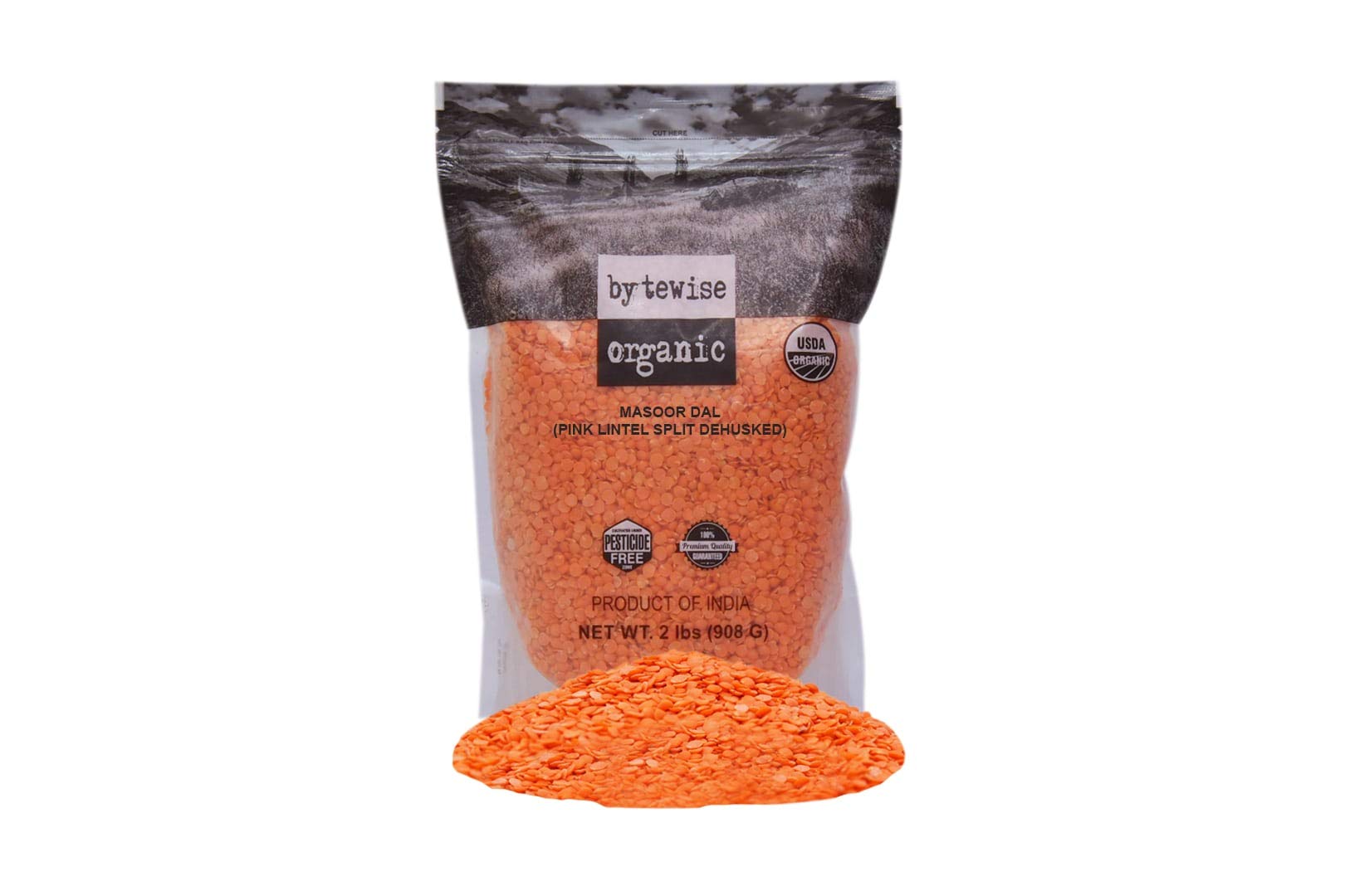 Bytewise Organic Masoor Dal/ Red Beans Split, 1Kg