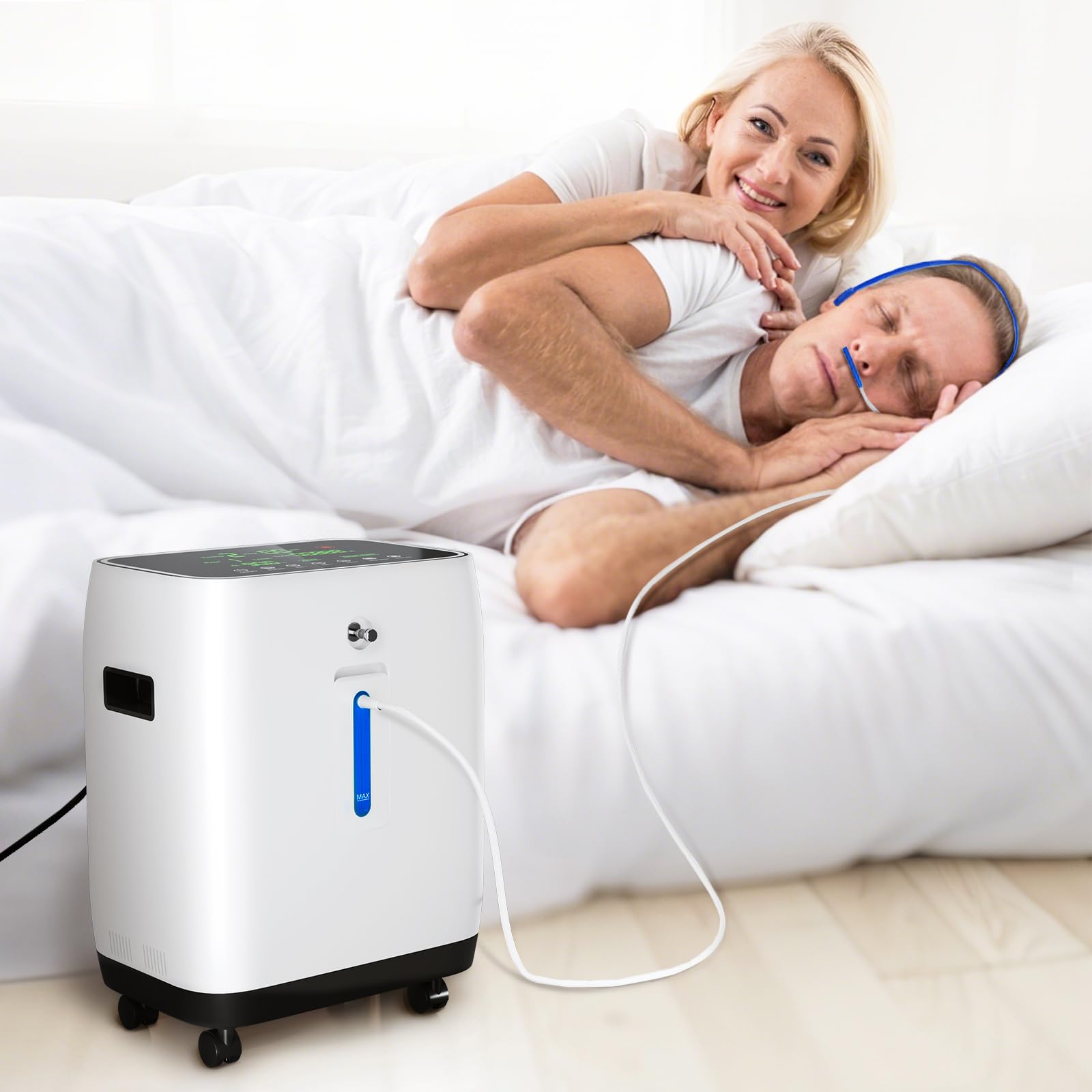 Concentratore di ossigeno portatile, concentrato di ossigeno Xandoril per uso domestico, 90%, 1-7 l/min, dispositivo di ossigeno, concentratore di ossigeno portatile, concentrato di ossigeno con