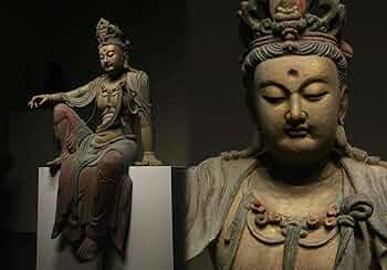 トシアキ様・売約keep…中国・大明「輪王・自在観音菩薩」寺院祀仏・大型楠木彩色 トシアキ様・売約keep…中国・大明「輪王・自在観音菩薩」寺院祀