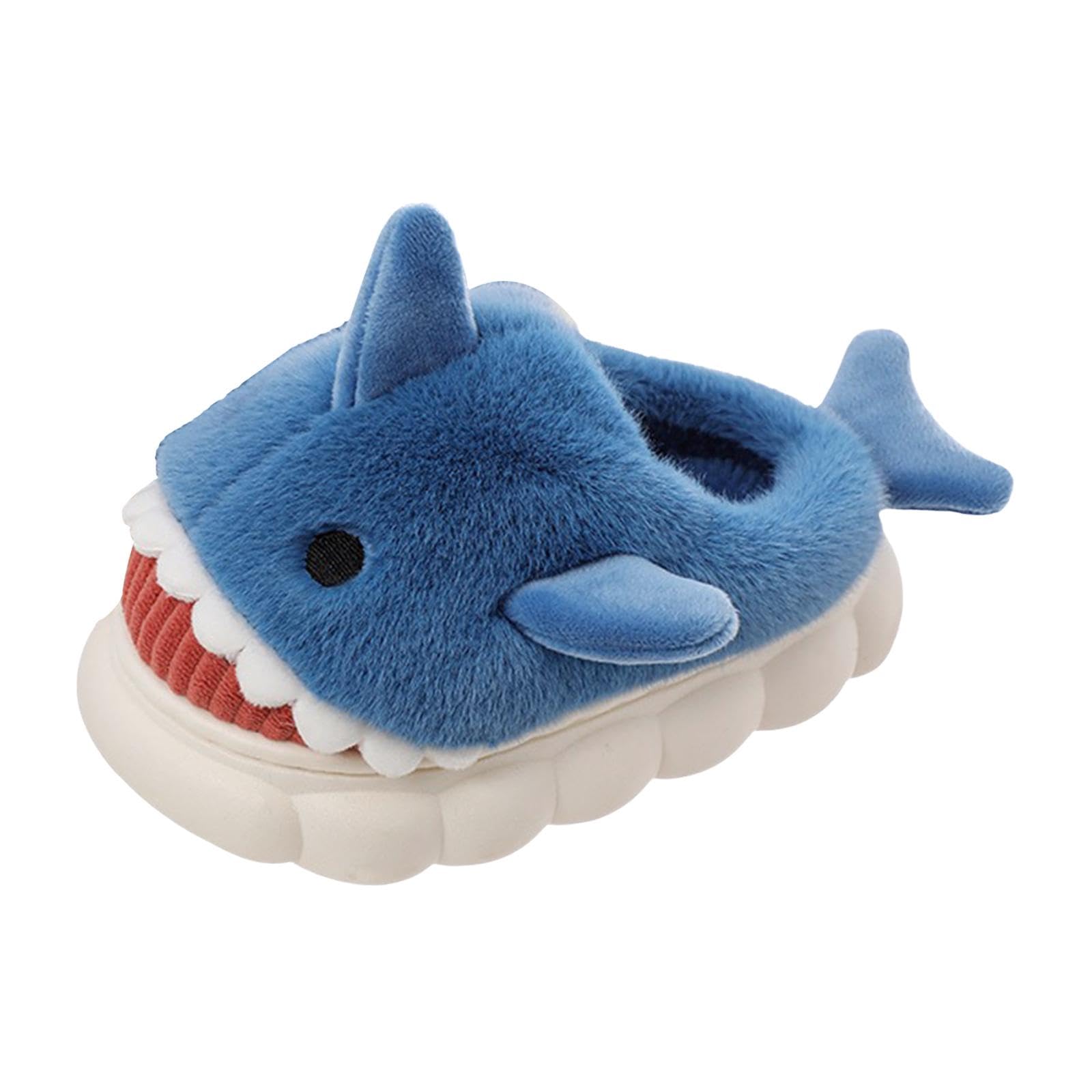 Merishopp Furry Shark Furry Slippers Thick Sole Cute Women Plush Slipper 36 Dark Blue1 Pair of Shark Furry Slippers| Slippers| Slippers| Womens Shoes |Clothing, Shoes & Accessories-image-48