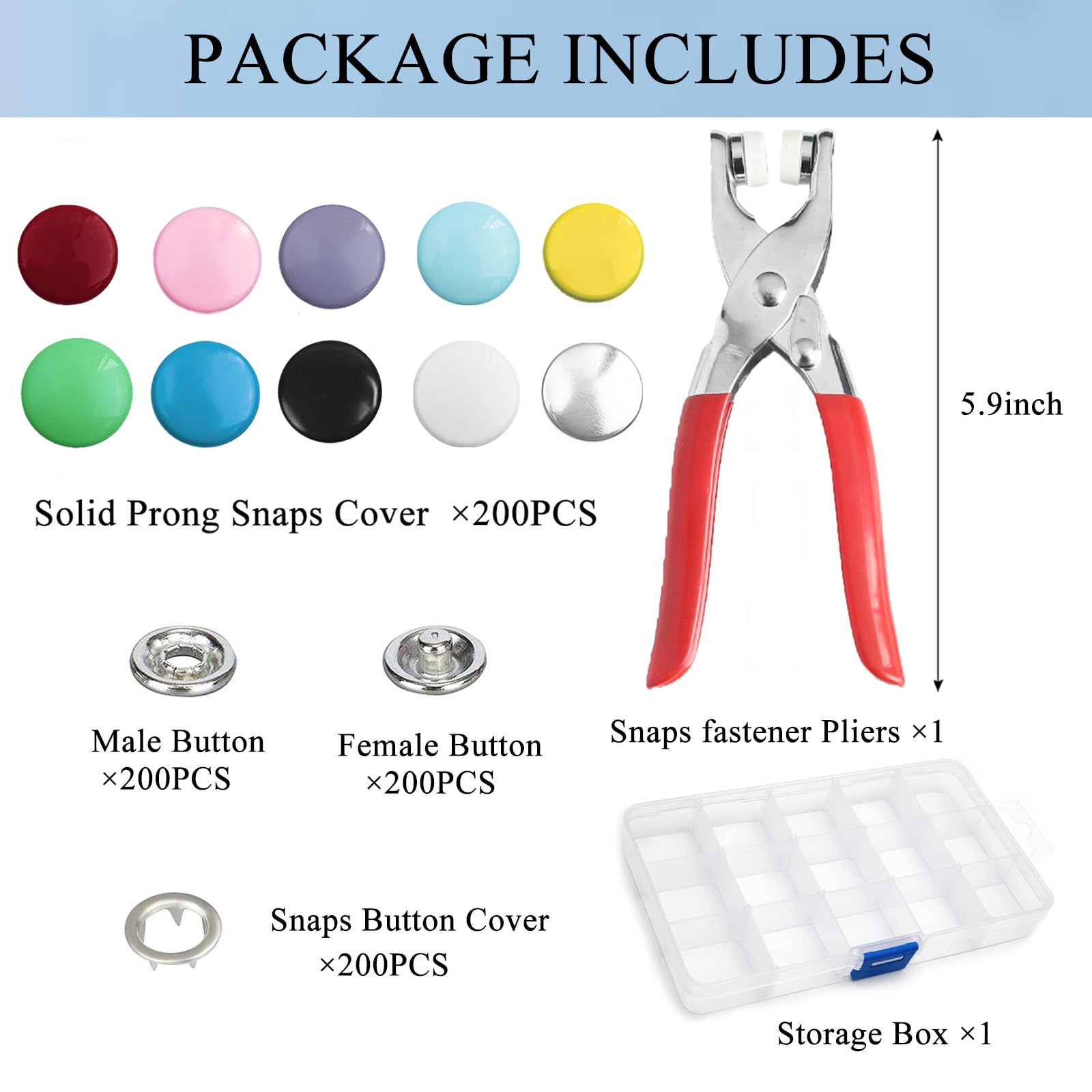 Amazon.com: GTAAOY 800PCS Metal Snaps Buttons with Fastener Pliers 