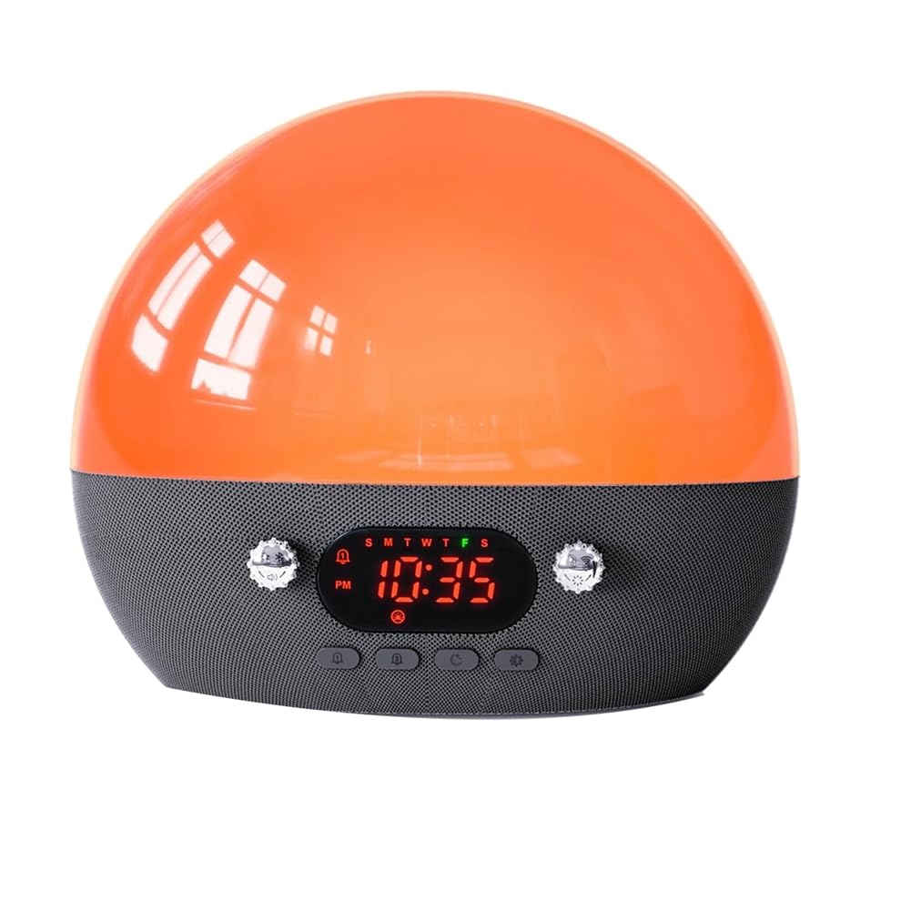 Despertador de Amanecer Altavoz Bluetooth para Dormitorio 11 Máquina de Sonido de Ruido, Luz de Noche de Atardecer Luz de Despertador para Niños