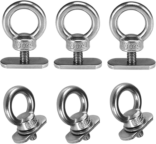 Riel de acero inoxidable para kayak, riel con ojales para kayak, canoa, barco, cuerda elástica o cuerdas, 6 paquetes
