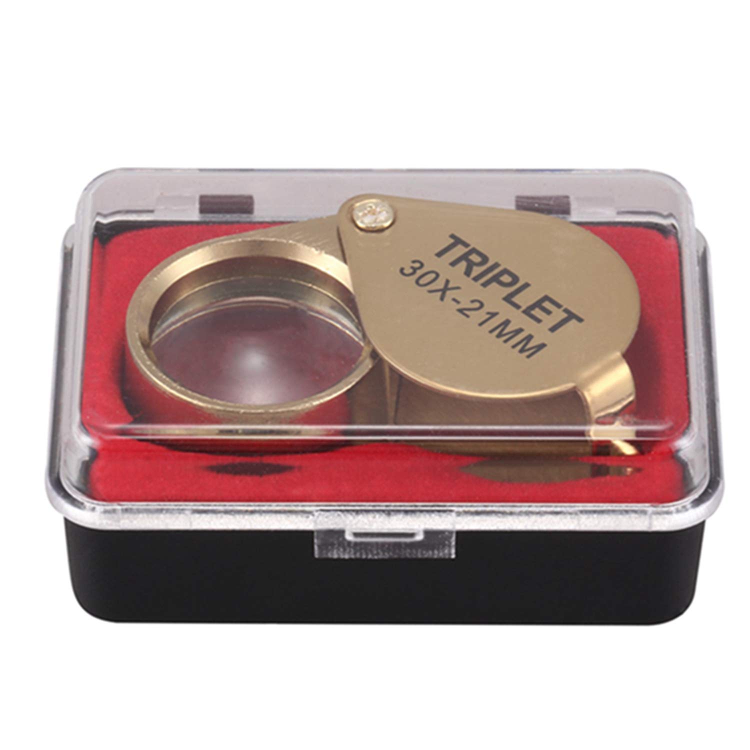Tragbare 30-fache Vergrößerung, 21 mm, Juwelier-Lupe, faltbar, Gold-Lupe, Juwelier-Geschäftslupe Vision