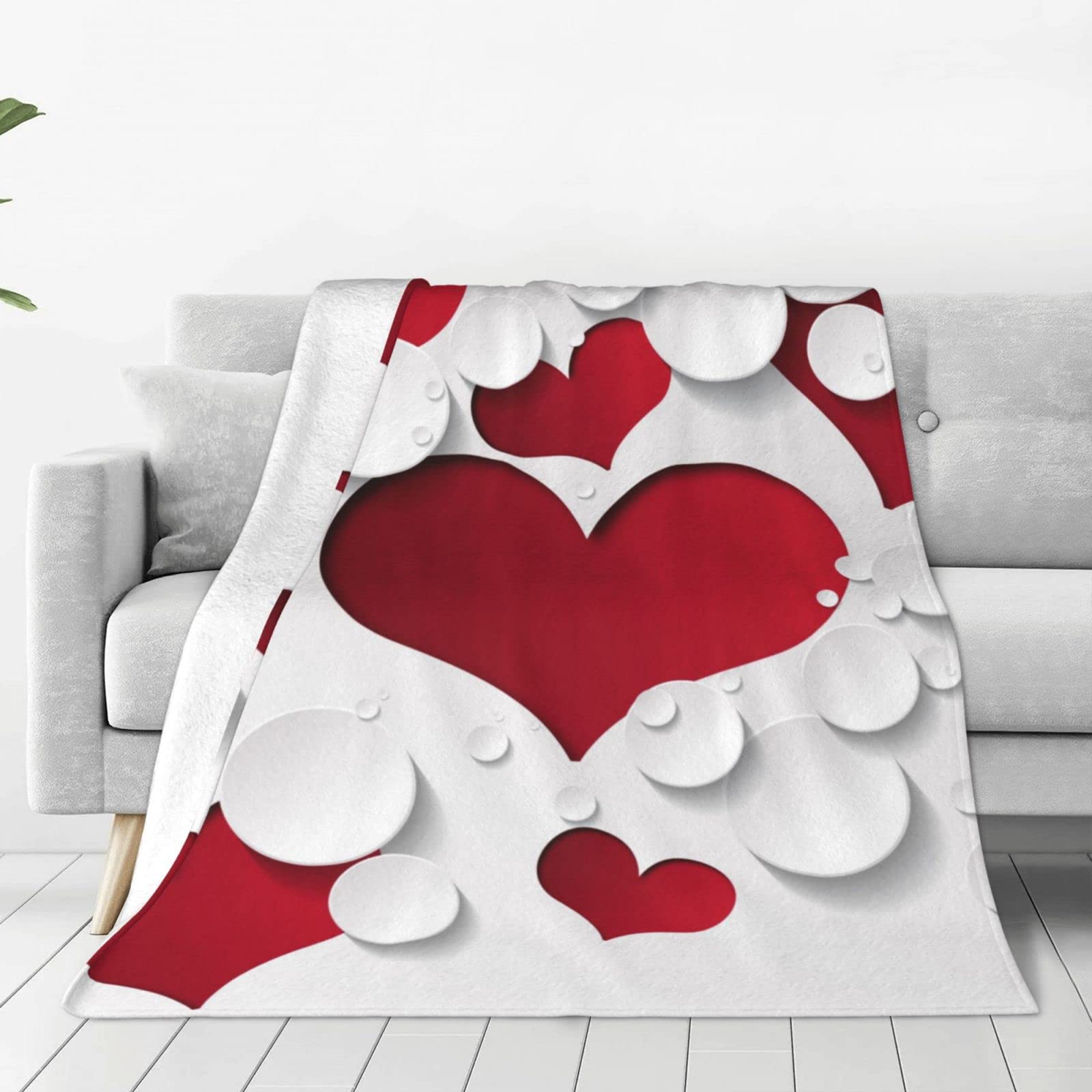 Lsjuee Throw Blanket Valentine's Day Warm Cozy Soft Lightweight Flannel Fleece Blanket for Bedroom Sofa Room Home Decorative Fuzzy Blanket 40"x30"