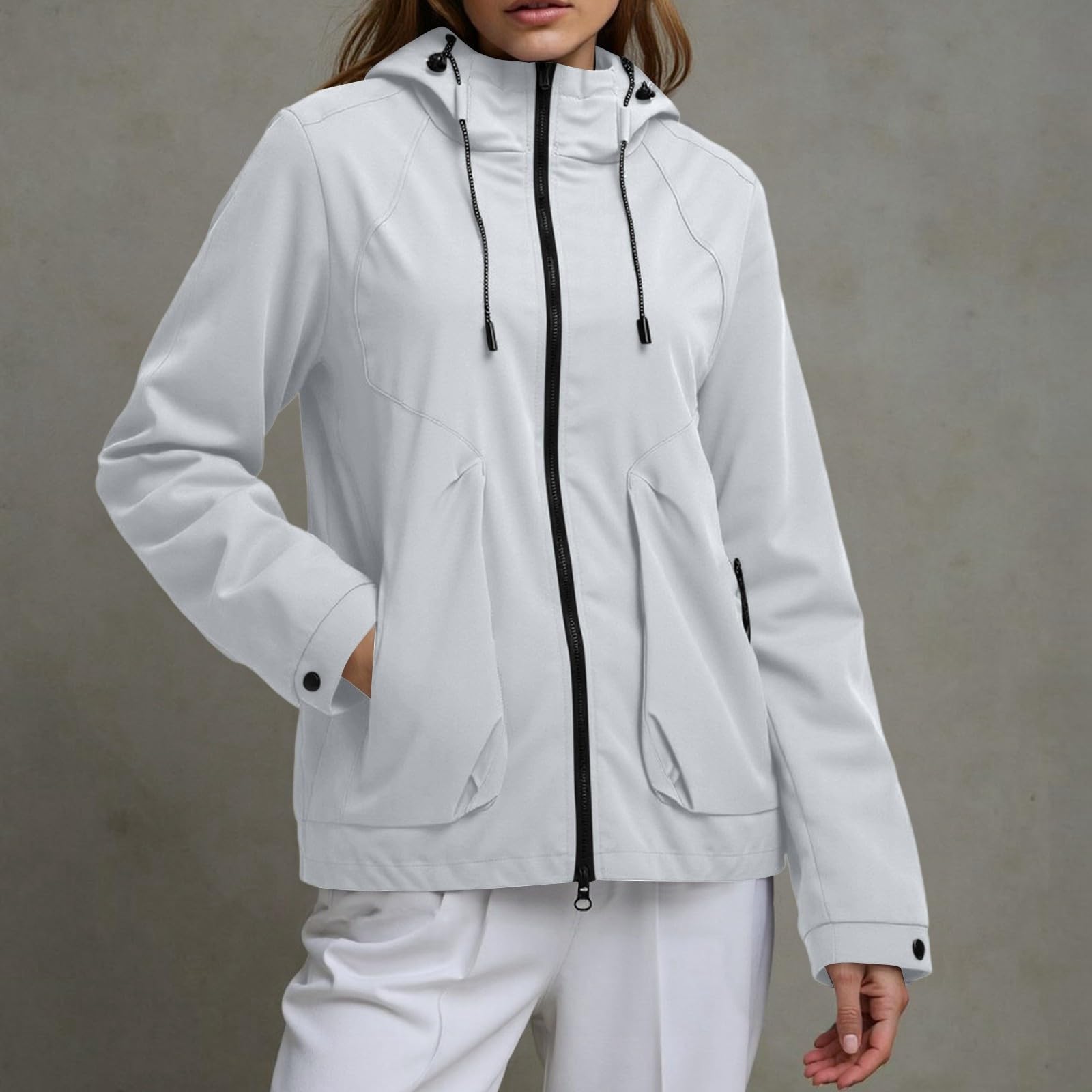 Genérico Chubasquero Mujer-Chaqueta Unisex Ligera Transpirable Y Resistente Al Viento Perfecta Para Primavera Y OtoñO