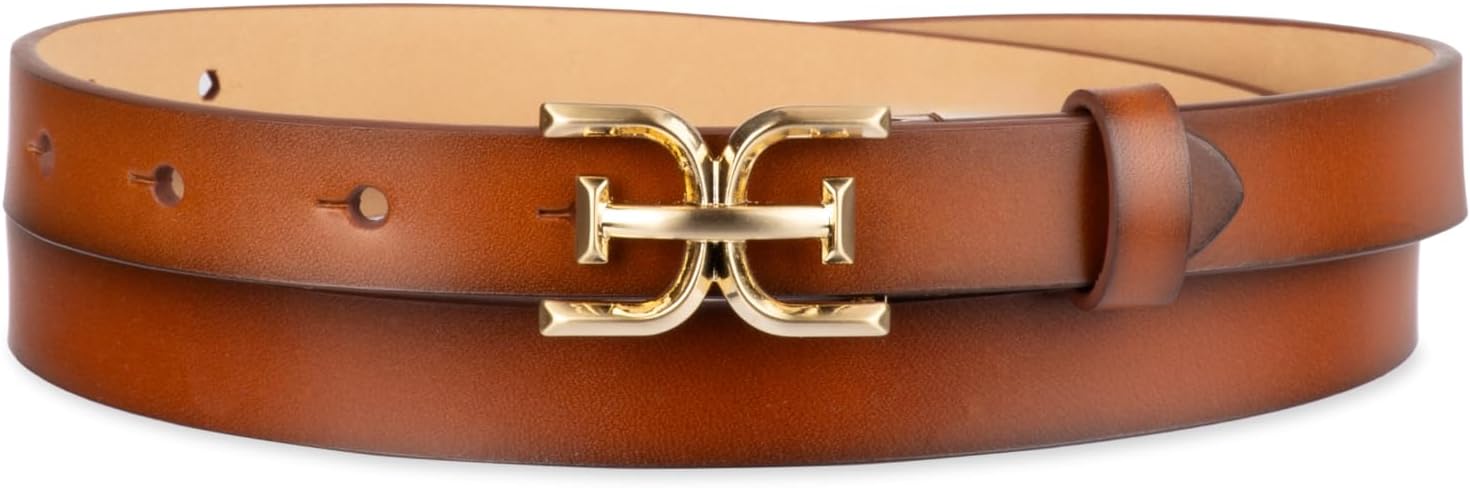 Sam Edelman womens Double-e Plaque Logo Buckle Skinny Fashion Trouser Belt