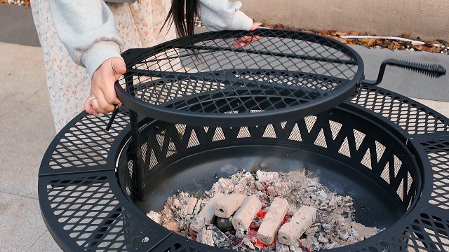 Amazon.com : 42 Inch Fire Pit with 2 Grills, Large Outdoor