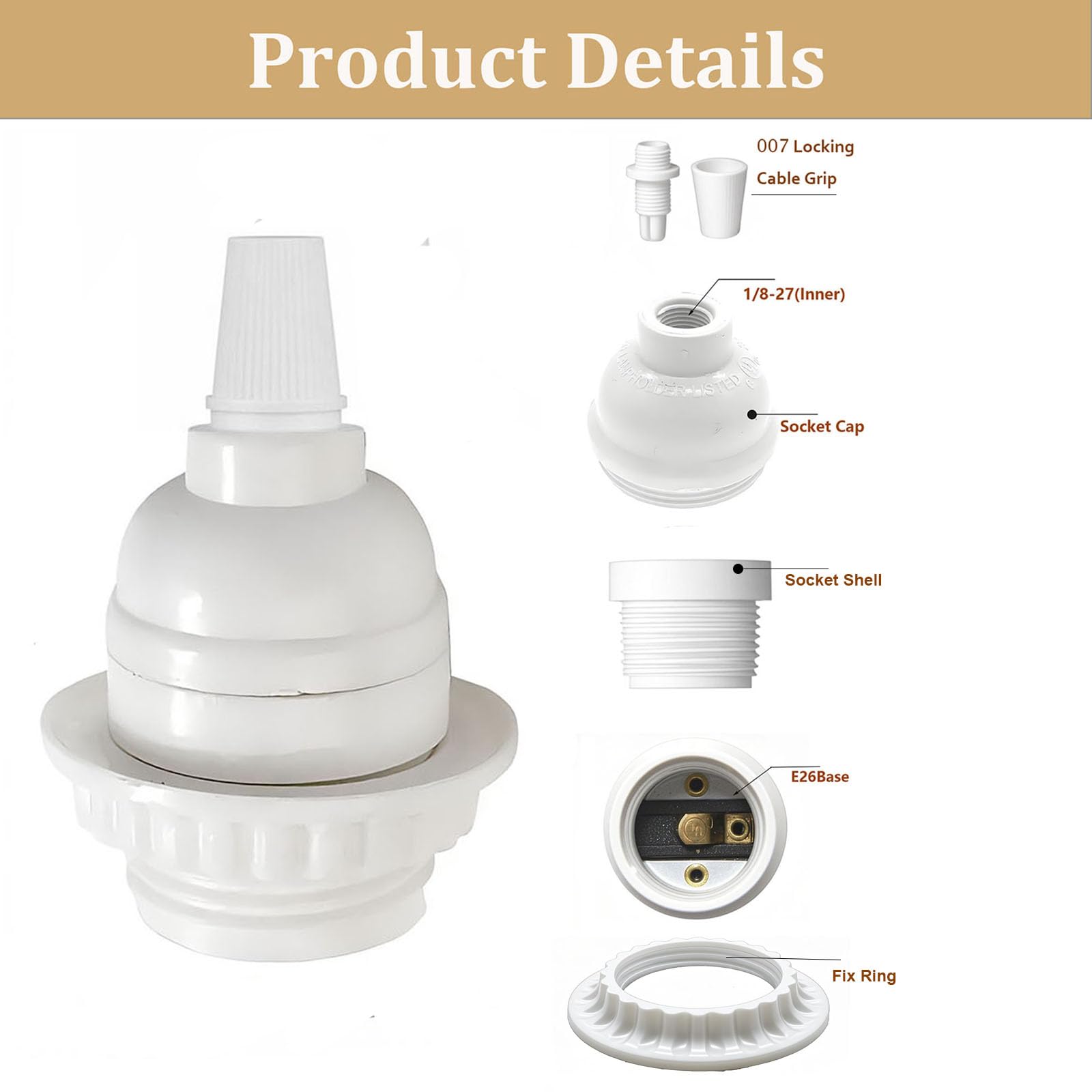 Edison Light Sockets - 3 Pack Retro Style -2