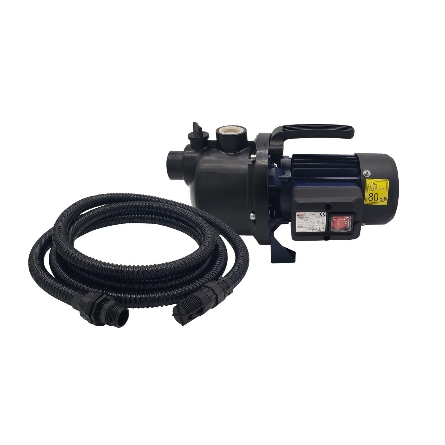 SPIDO - ECOP JE-600-P - Pompe d’arrosage manuelle 600 W - Débit 3 m³/h - Pression 3,5 bars - Avec kit aspiration PVC 4 m Ø 22 mm