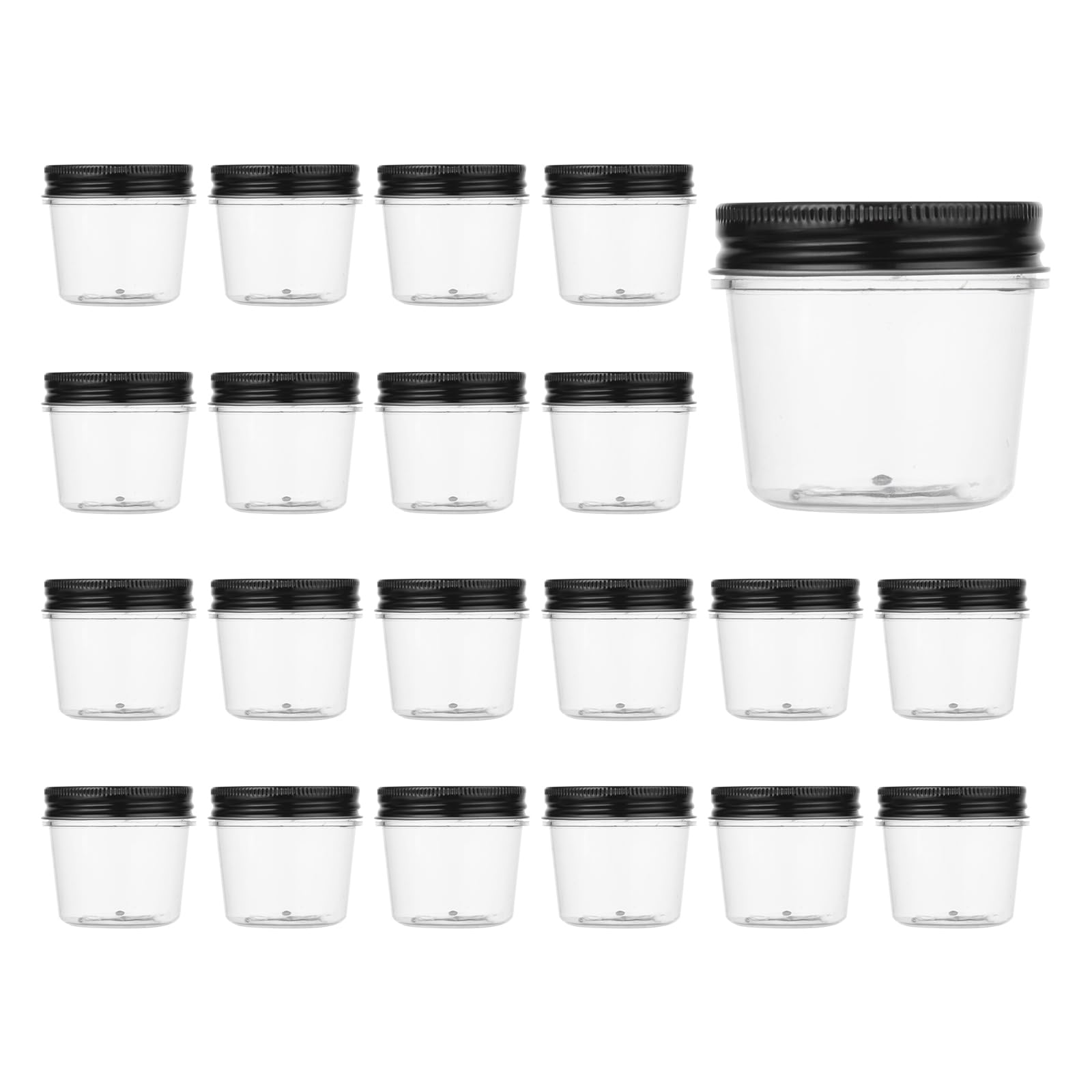 novelinks 4 oz Small Plastic Jars with Lids, 20 Pack Mini Plastic Mason Jars with Lids 4oz, Craft Storage Containers & Canning Jars & Small Spice Jars
