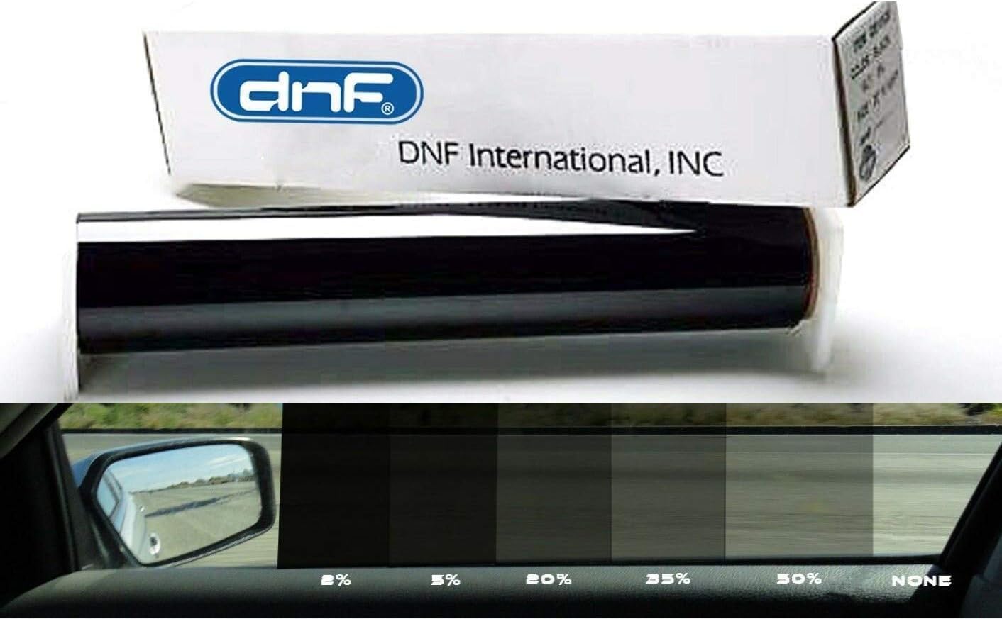 DNF Ceramic 2 PLY 5% 60" X 100 FT Black Premium Window Tint Film for Cars + Residential/Home + Commercial Buildings
