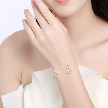 Cutesmile Fashion Jewelry 925 Sterling Silver 5 Lucky Four Leaf