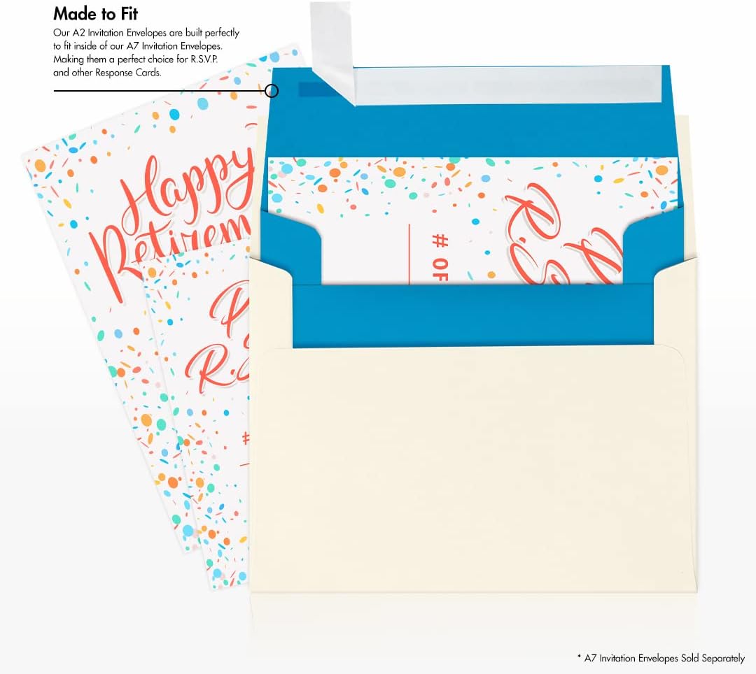 LUXPaper A2 Invitation Envelopes | Peel & Press | 4 3/8" x 5 3/4" | Pool Blue | 80lb. Text | 250 Qty