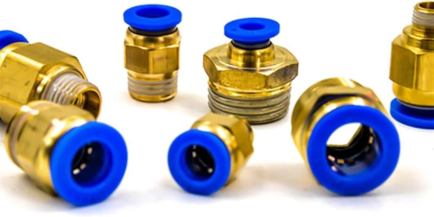 Air Pneumatic 10mm 8mm 12mm 6mm 4mm Hose Tube 1/4"BSPT 1/2" 1/8" 3/8" Male Thread Air Pipe Connector Quick Coupling Brass Fitting(PC8-03)