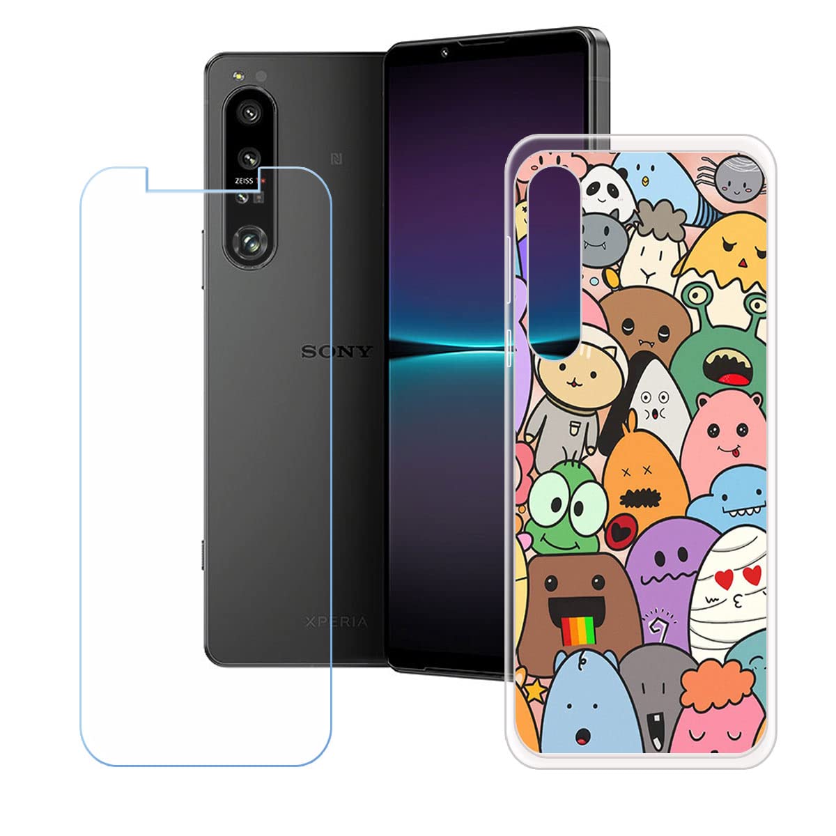 KUSINHOKA Cover per Sony Xperia 10 VII + [2 Pezzi] Pellicola Vetro Temperato, Morbido Silicone [Antiurto] Custodia, Leggero [Anti-Graffio] Bumper Case