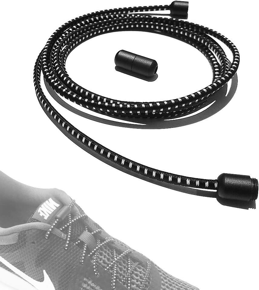 ILIVABLE No Tie Shoelaces, Screw Elastic Shoe lace for All Shoes, Boots (Zebra)