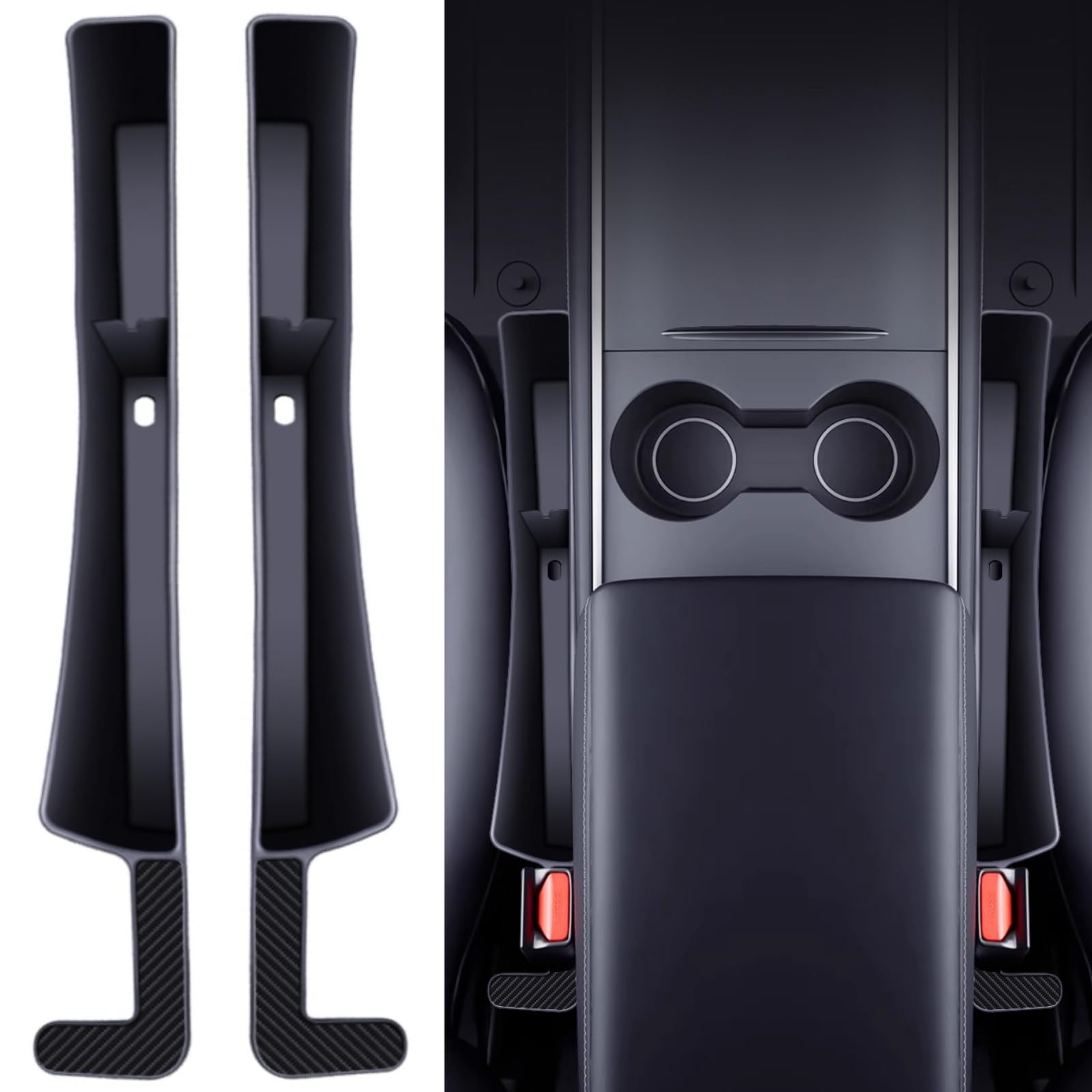 Yibrvoik 2 Pack Car Seat Gap Filler Organizer - Premium Car Seat Gap Storage Solution, Car Organizers and Storage for Phones, Keys, Cards, and More, Universal Fit for Most Vehicles