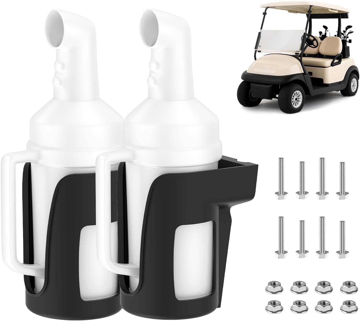 Universal Golf Cart Sand Bottle with Handle，Golf Sand Bottle for Club Car, EZGO,Yamaha Model, Divots Filler Bottle, Large Capacity & Easy to Install（2set ）