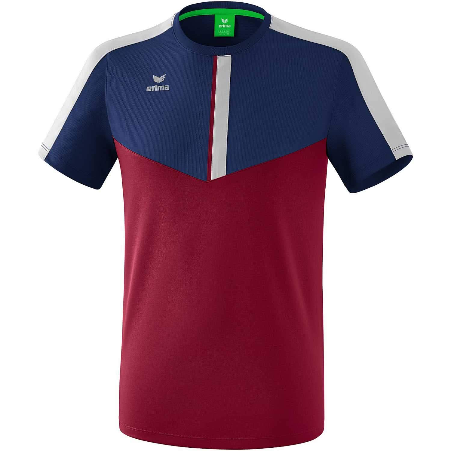 Erima Squad Function T-shirt - New Navy/Bordeaux/Silver Grey, Large