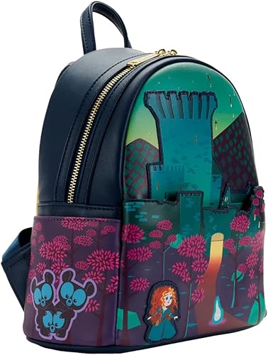Miniatura 5 de Loungefly Disney Brave Princess Castle Series - Bolso de hombro con doble correa para mujer, Multi, talla única