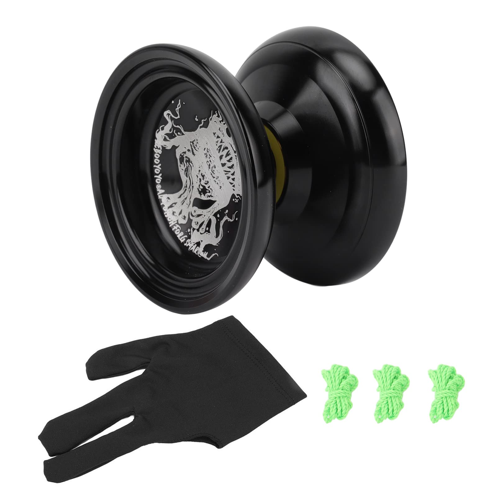 Yoyo Ball, Unresponsive Bearing Stable Rotation Alloy Yoyo Ball Cool Appearance Impact Resistant Balanced Weight for Competition (Glossy Black)