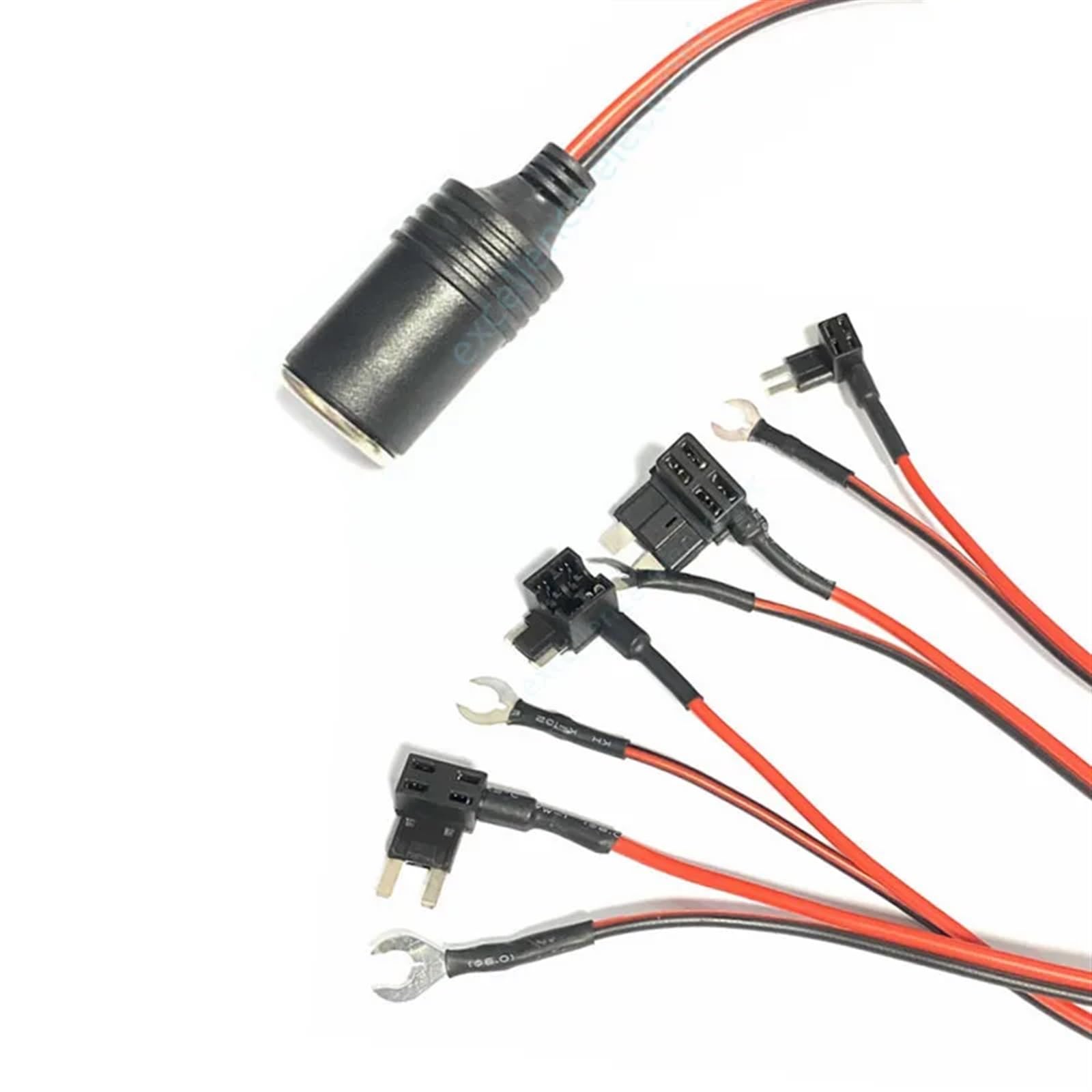 1 szt. Kabel do zapalniczki samochodowej Gniazdo żeńskie złącze adaptera mały średni kabel bezpiecznikowy (mikro)