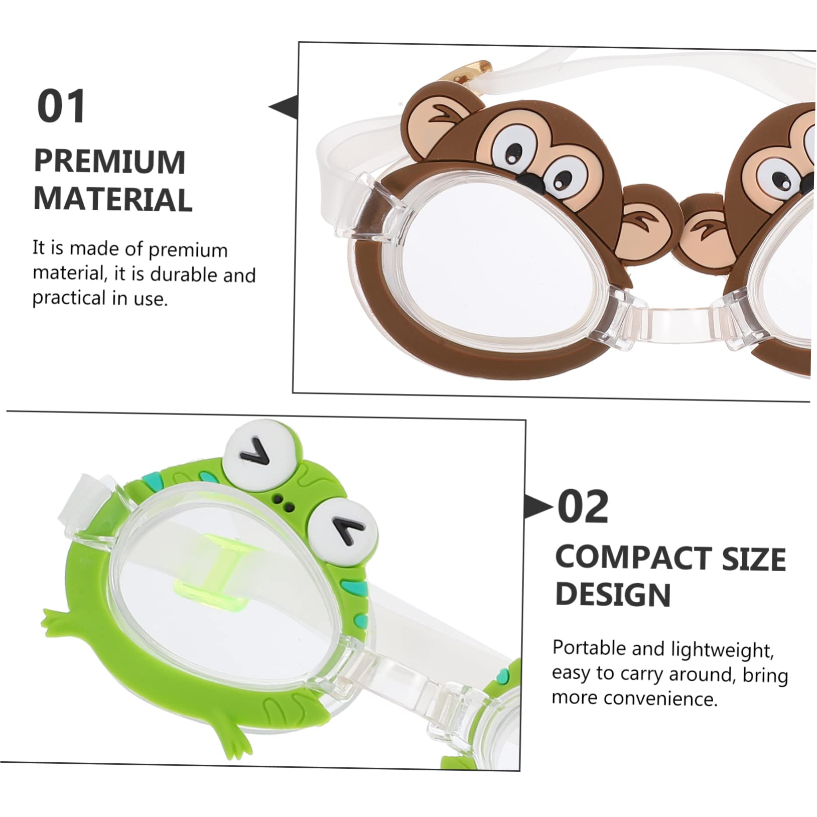 YARNOW 6 Occhialini Da Nuoto Per Bambini Scheda Di Aspirazione Subacquea In Pvc Per Bambini