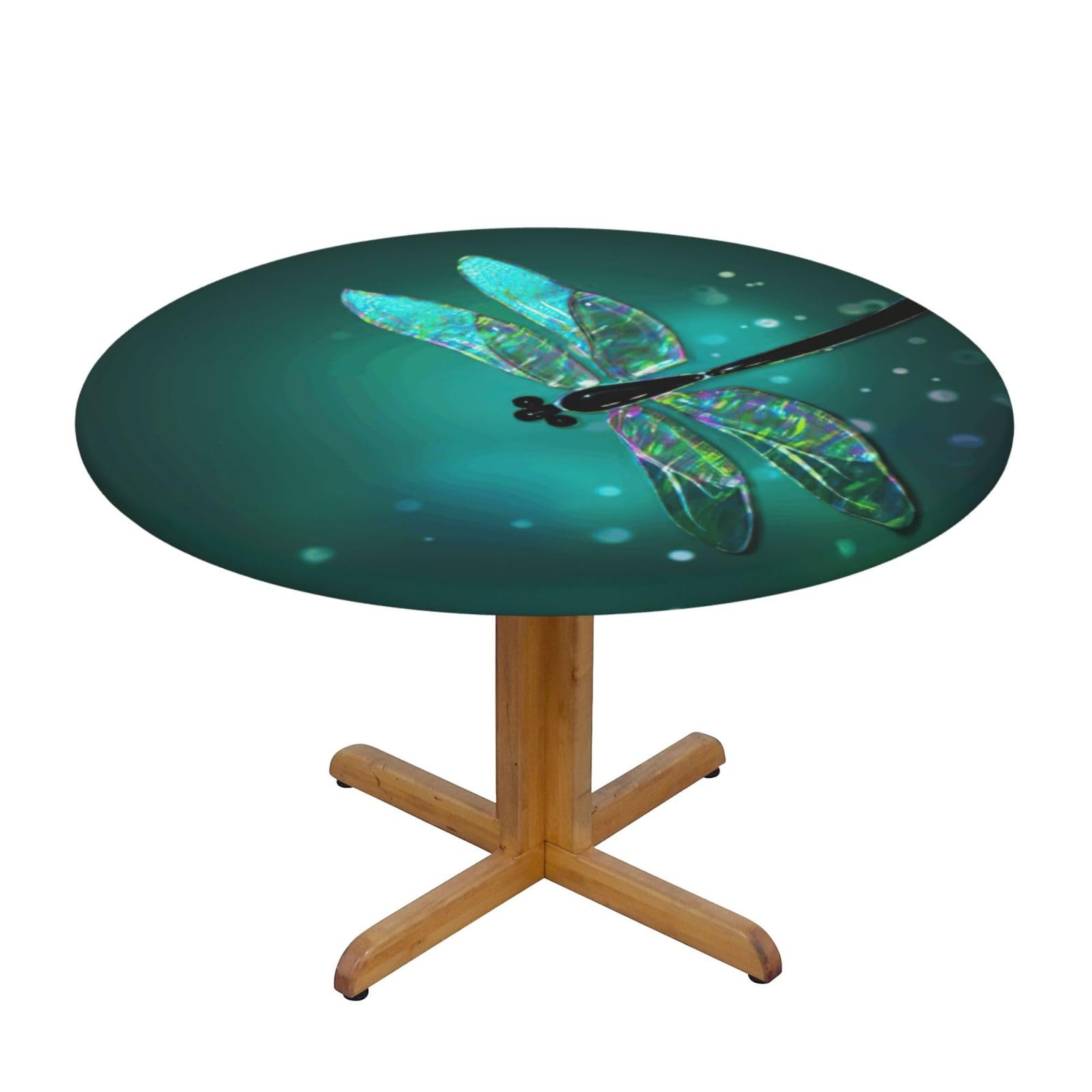 Nappe ronde libellule galaxie imperméable pour table de 100 à 125 cm