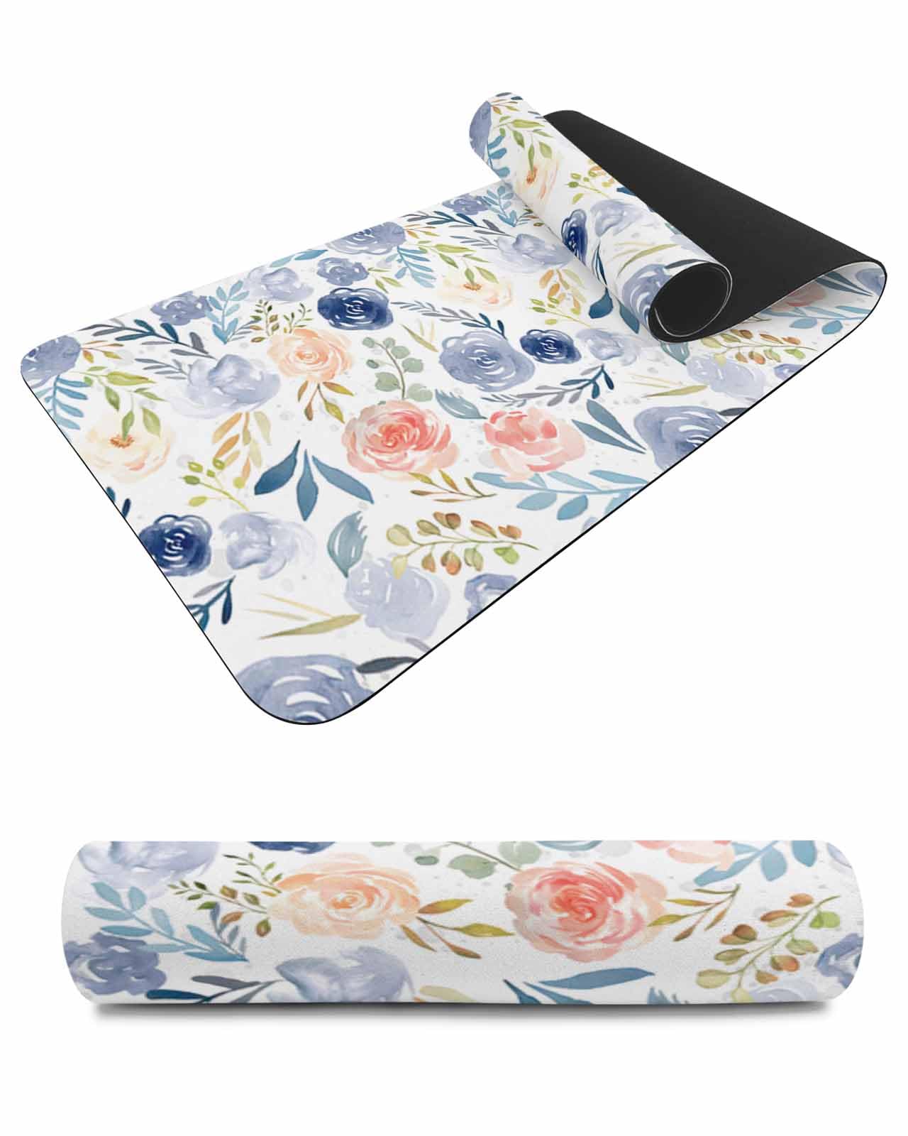 Debedcor Heat Proof Table Pads Waterproof Decorative, Colorful Floral Non-Slip Table Countertop Protector, Abstract Watercolor Flowers Insulation Mat for Kitchen Room, 40 x 12 Inches