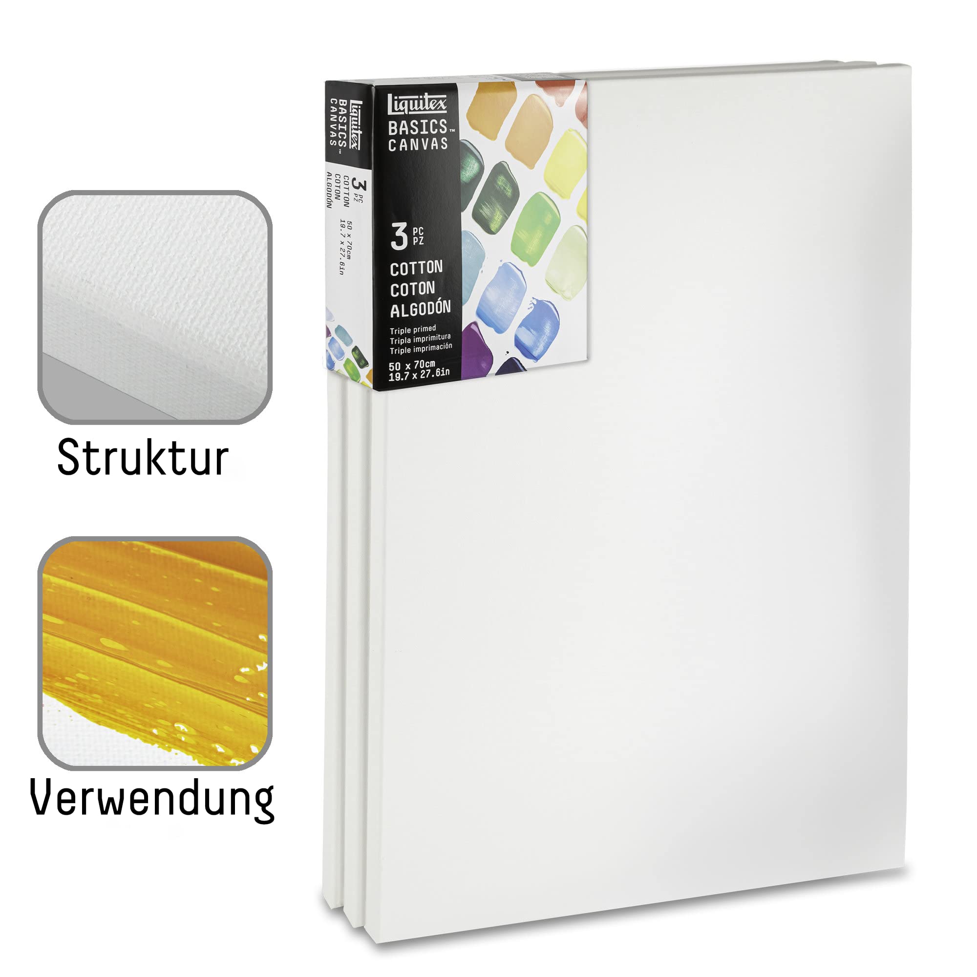 Telaio Per Pittura In Cotone Nero - 30x40 Cm - Legno Di Abete - Ideale Per Acrilici E Olio - Foto 4