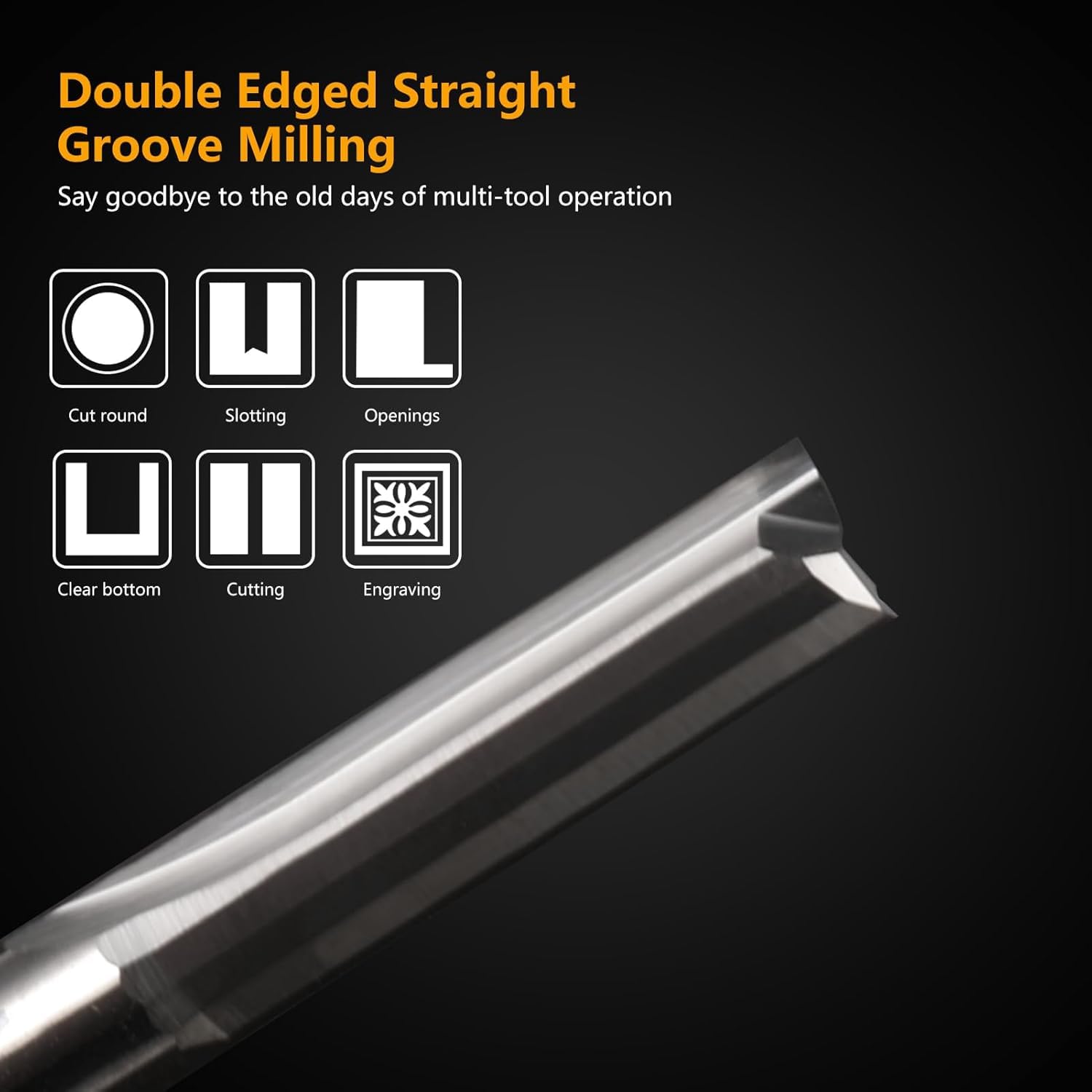 5 Pack Straight Two Flute Router Cutter Bit, 6 mm Shank, 6 mm Cut Diameter & 25mm Cut Length for Wood PVC MDF Hardwood - Image 4