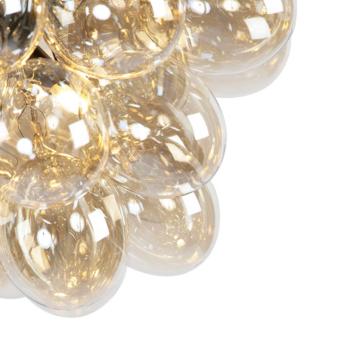 Qazqa Art Deco Pendelleuchte, Pendellampe - Uvas - Gold, 8-flammig, 50cm,