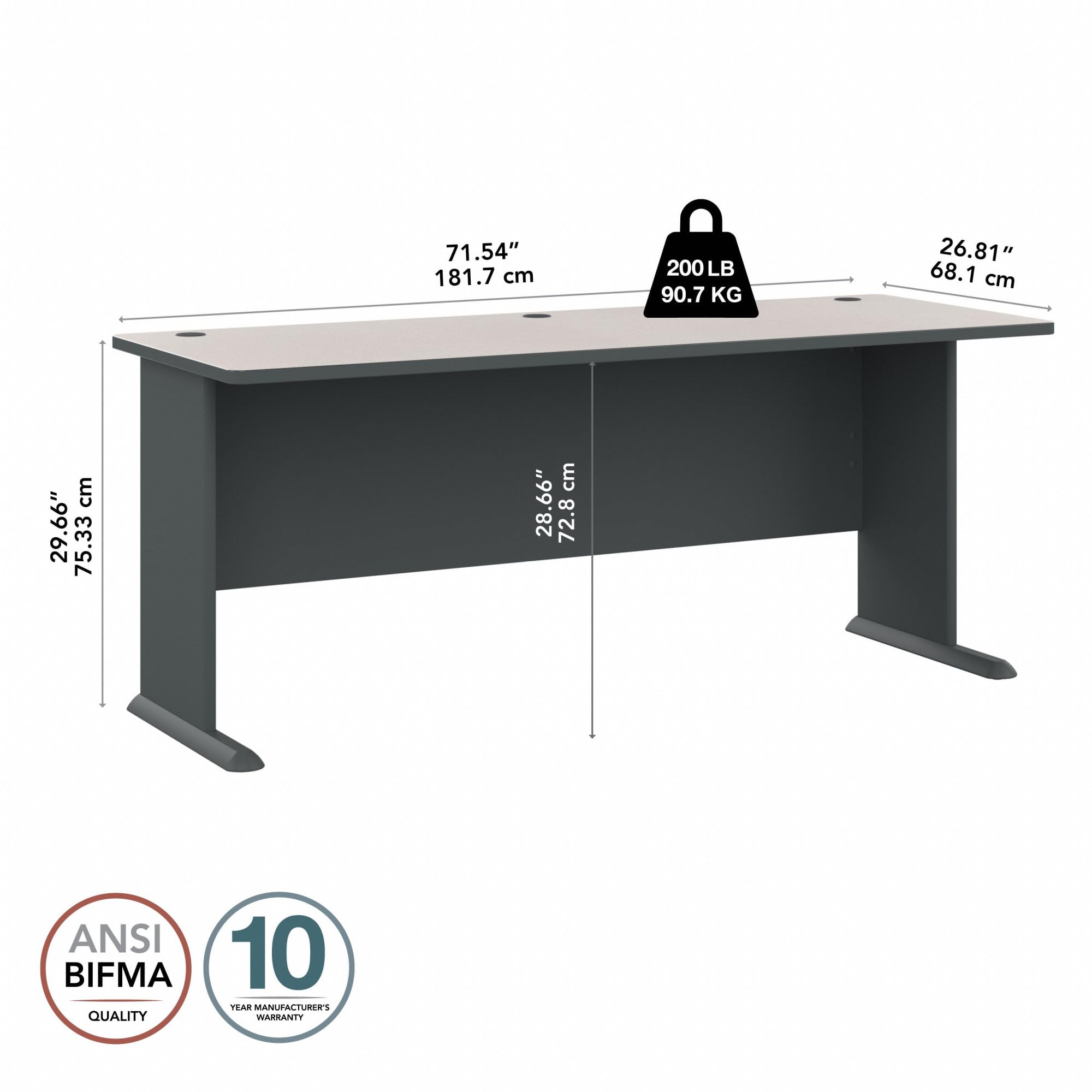 事務用desk Amazon.com: Bush Business Furniture Series A 72W Desk in Slate and