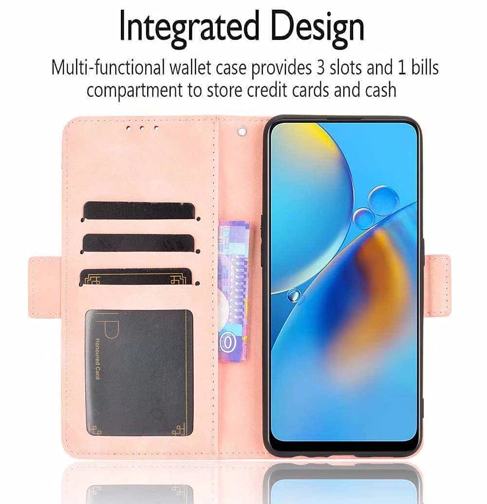 HAOYE Cover Per HONOR Magic5 Lite 5G – Custodia Portafoglio A Flip Con Chiusura Magnetica E Slot Carte, Rossa - 3