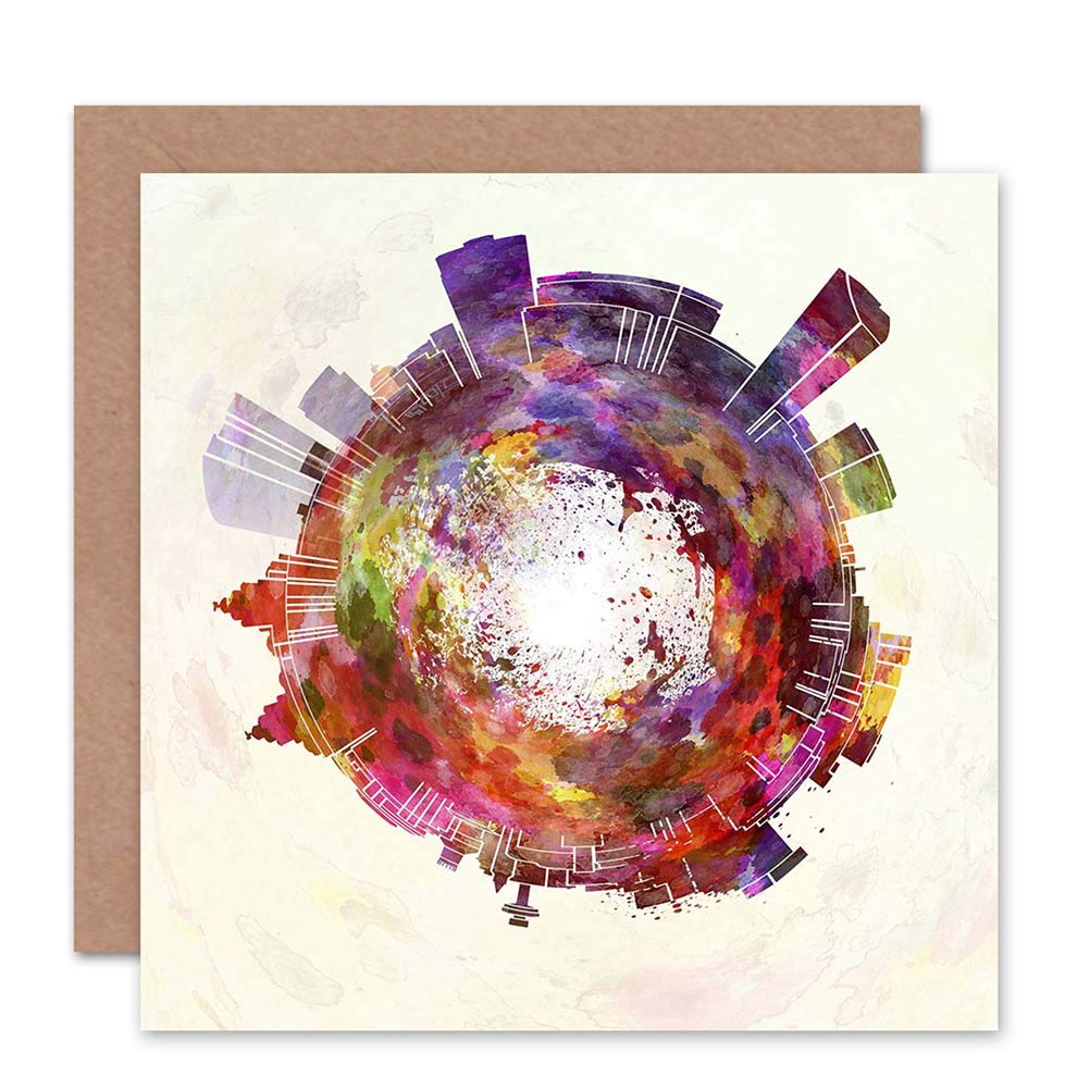 Wee Blue Coo CARD GREETING LITTLE WORLD CITY SKYLINE LIVERPOOL ENGLAND GIFT