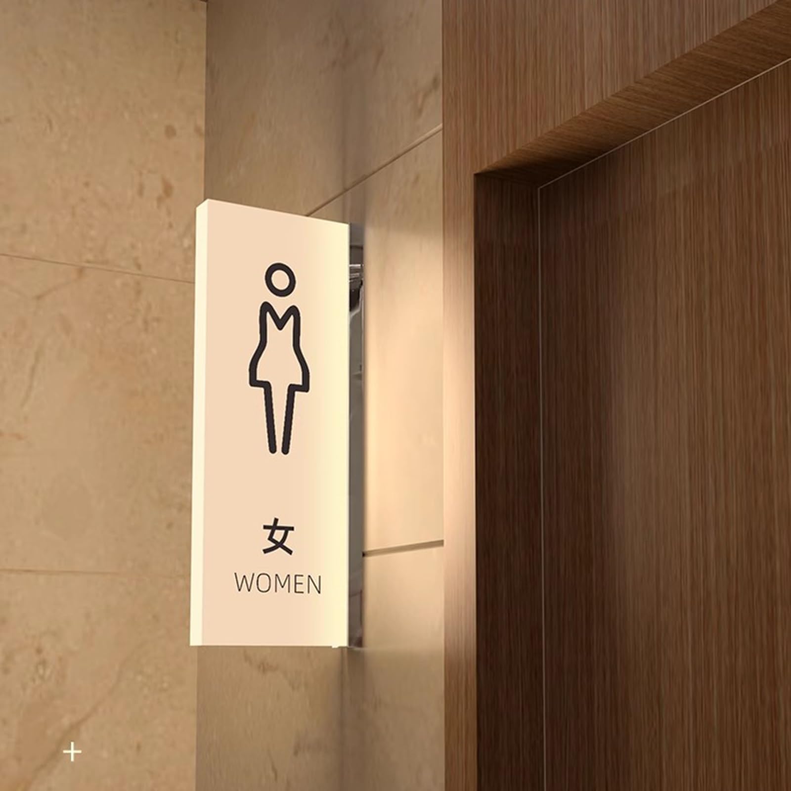 Letrero de baño iluminado para colgar en la pared, letrero acrílico para inodoro para hombres y mujeres, decoración de baño público para bar centro comercial