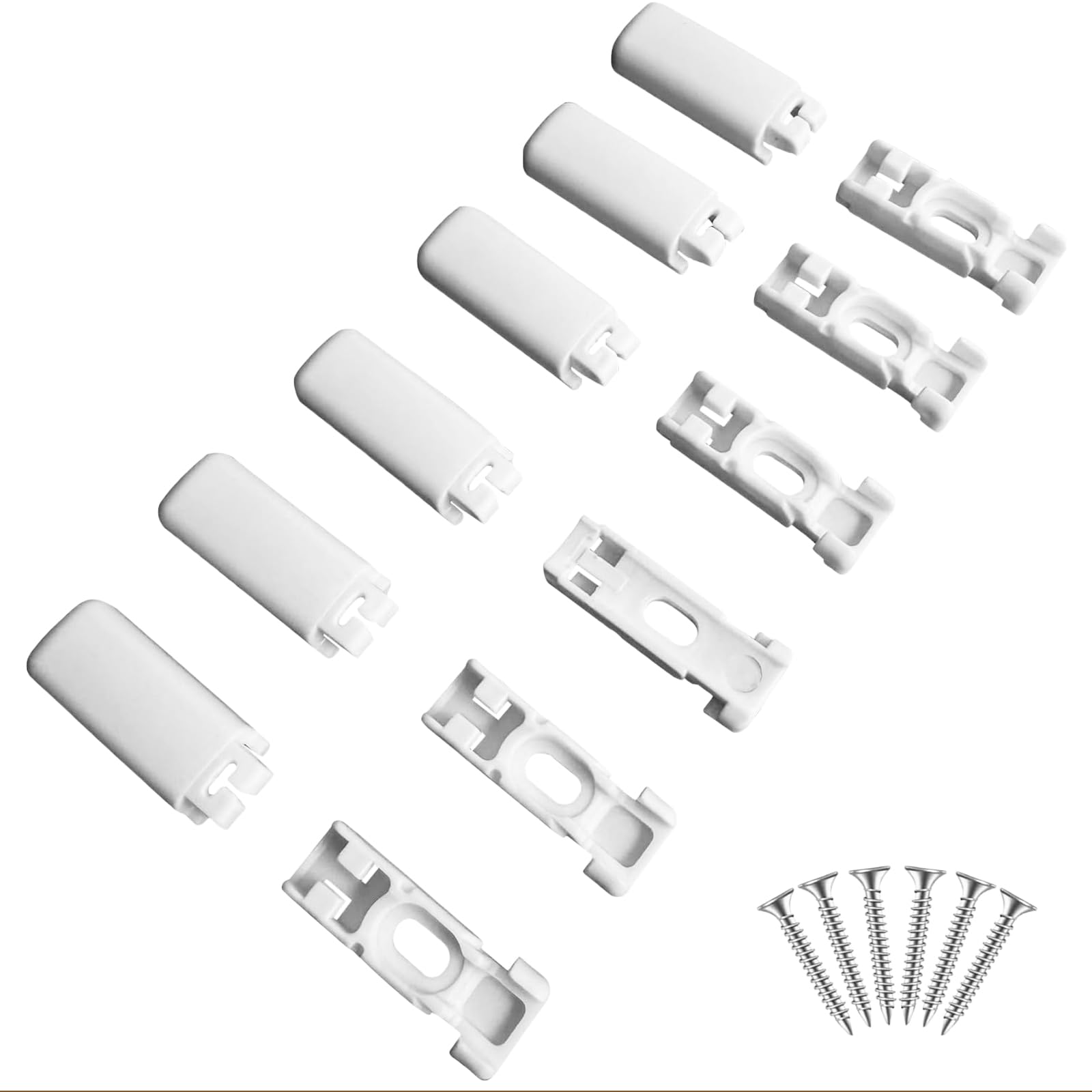 10 Pattini Tensione Per Tende Plissettate - Bianchi Con Viti - Foto 13