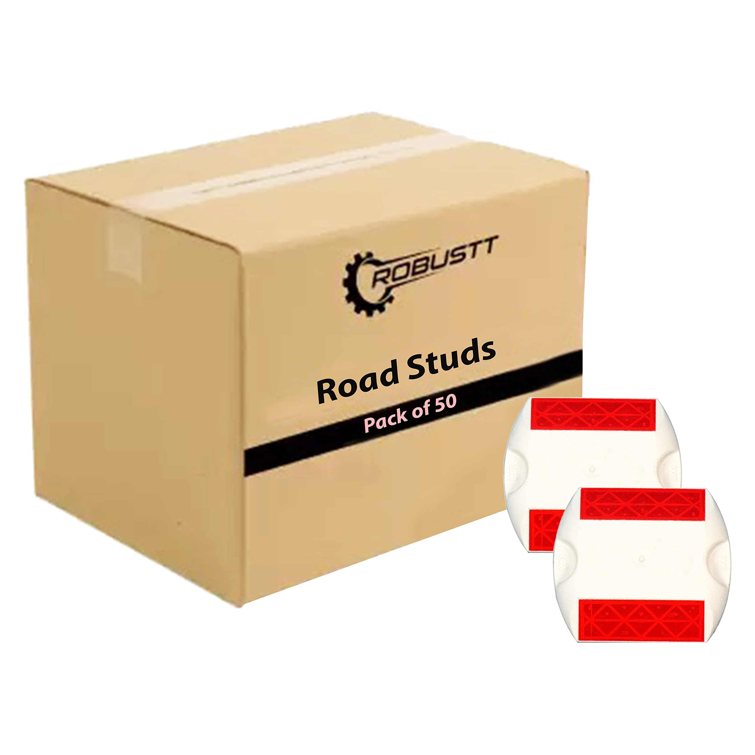 Robustt Plastic Speed Bump Road Reflectors (Set of 50 pieces, White and Red) for high visibility and Concrete Traffic Driveway (B0B3S2X9KC) Amazon Price History, Amazon Price Tracker