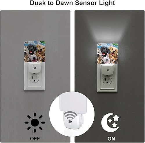 Miniatura 3 de Linda luz nocturna para perros con enchufe decorativo de pared con sensor inteligente automático del atardecer al amanecer, lámpara de noche LED