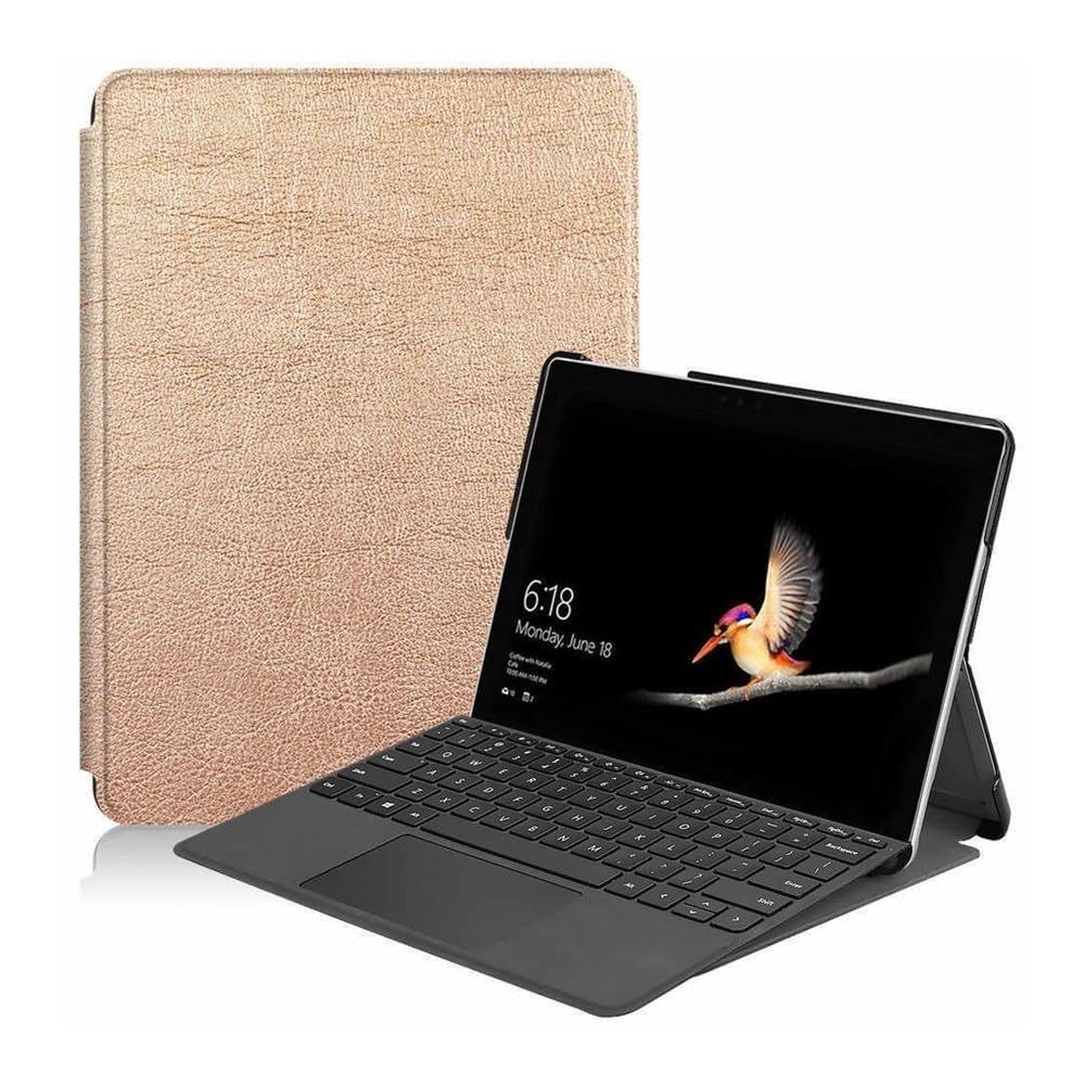 Funda de cuero Microsoft Go 2 para trabajar en cafeterías con soporte de lectura ajustable 8