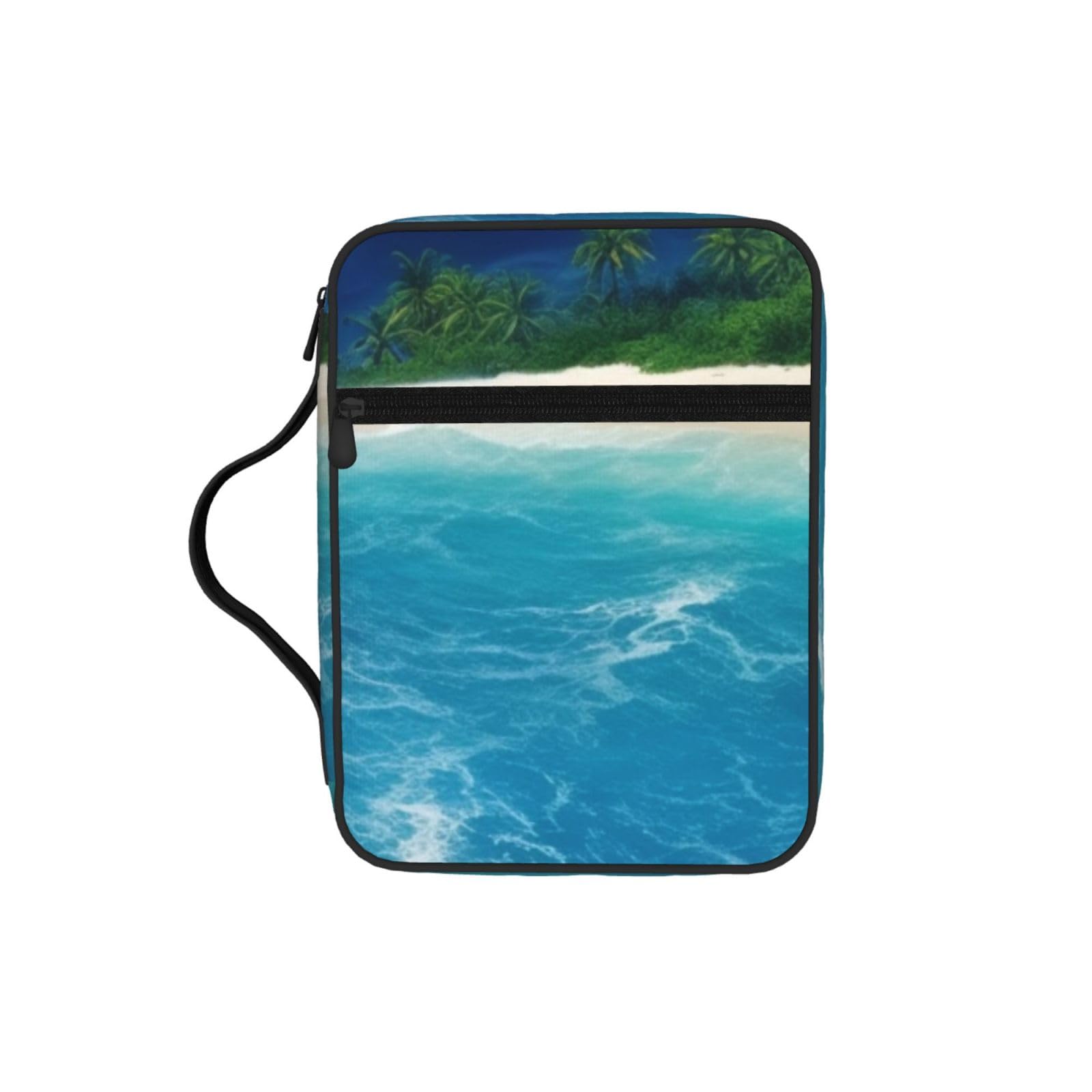 Tropical Ocean Beach Theme Bible Cover Case Waterproof Bible Bag With Handle Organizer Storage Book Cover For Bible Study