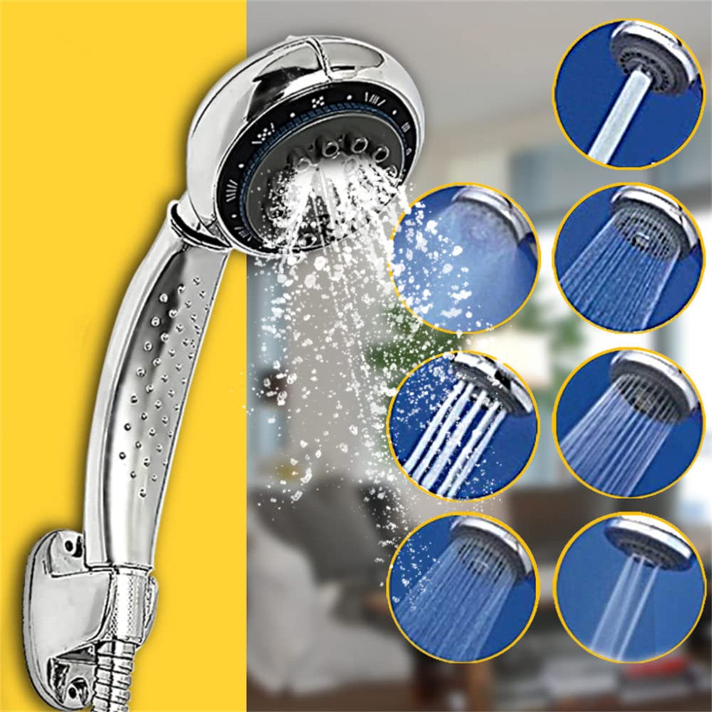 Soffioni doccia a pioggia combo con soffione doccia portatile ad alta pressione Colonna doccia in ottone - Altezza regolabile Slider nichel spazzolato