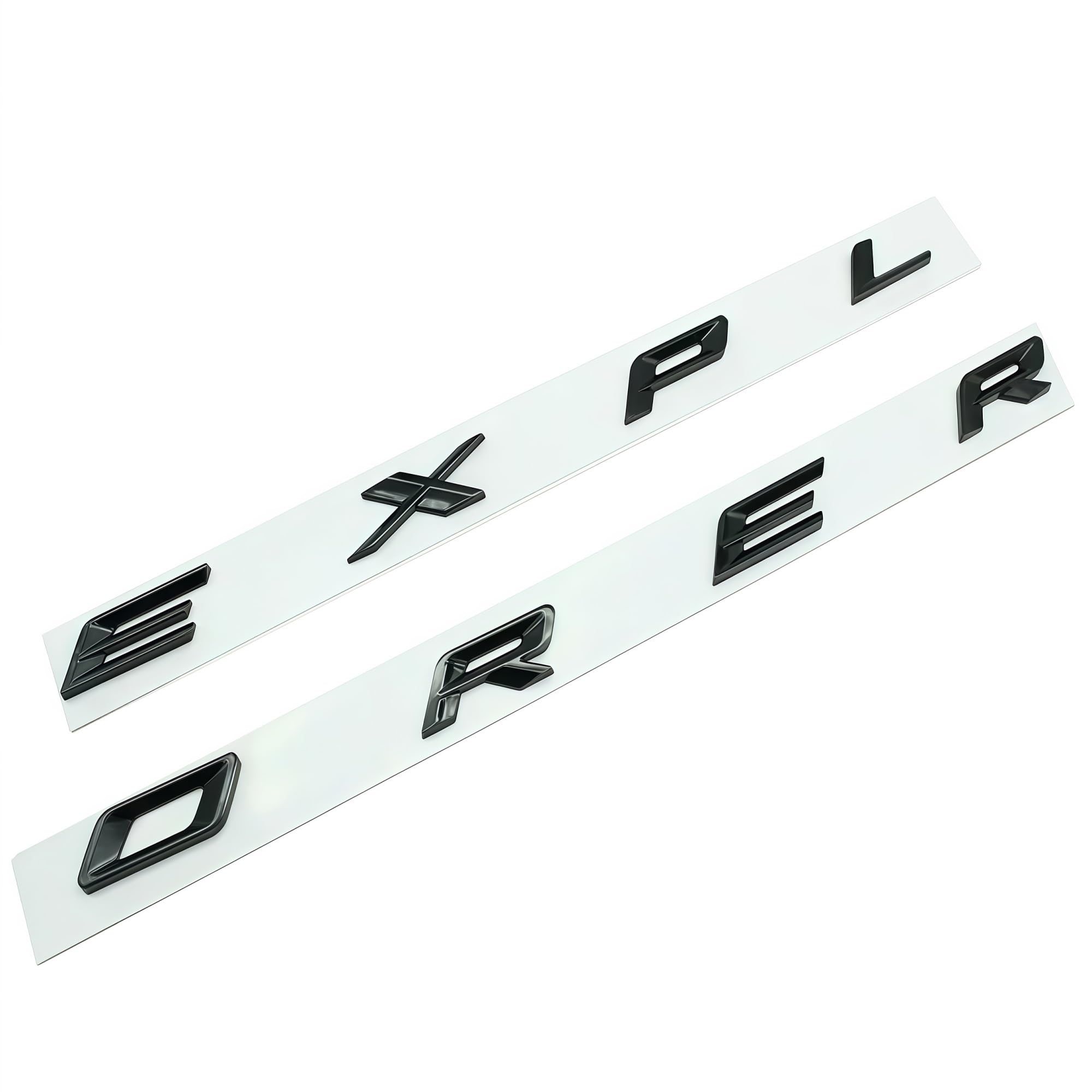 1PCS 3D ABS Cromato Lettere Nere Explorer Logo Auto Cofano Anteriore Emblema Cofano Badge Adesivo for Explorer 2020 2021(Glossy Black 2020-21)