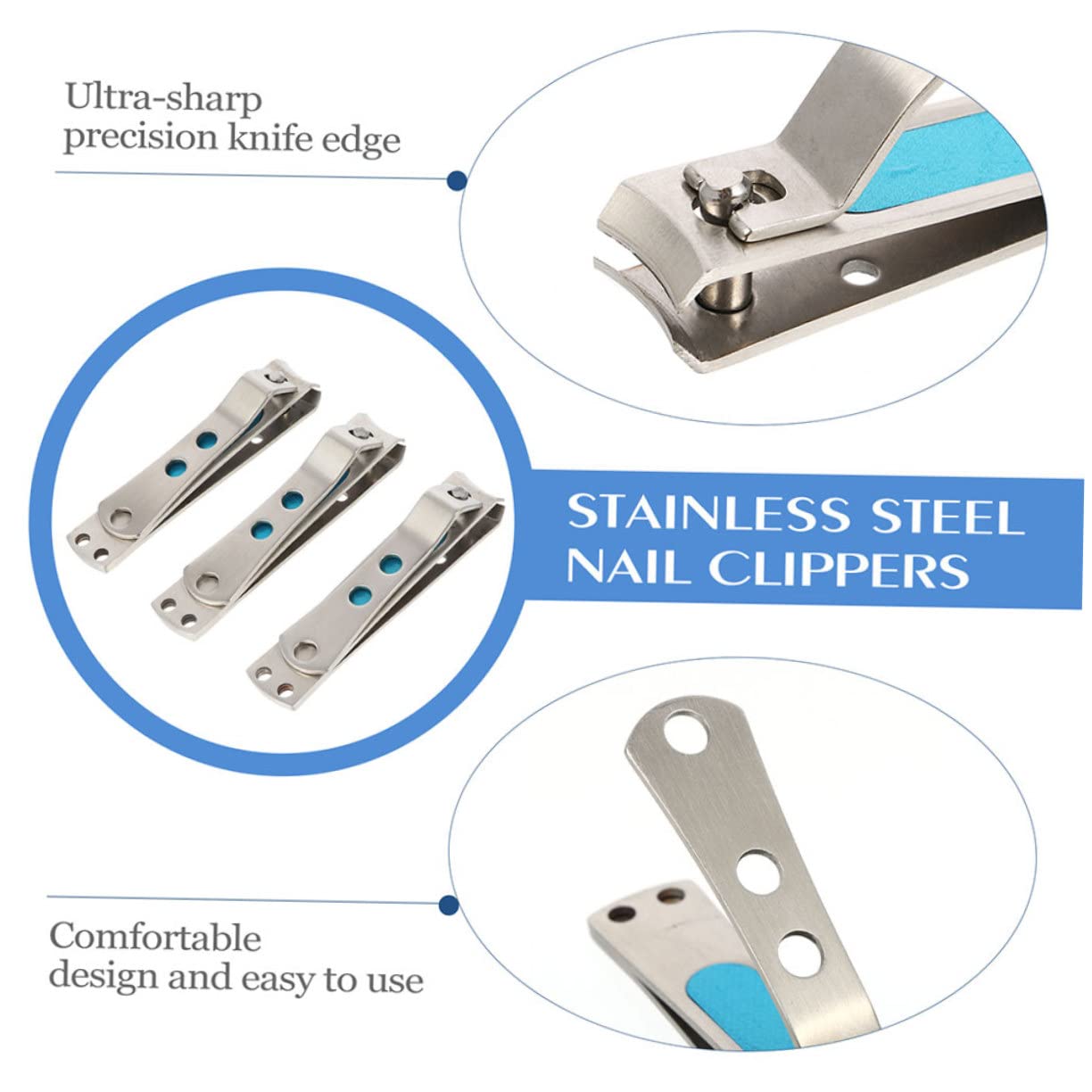 Healeved 8pezzi Professionale Di Tronchesi Per Unghie Acciaio Inossidabile Manicure e Pedicure Di Precisione Strumenti Per La Delle Unghie Adatto Per Uso Quotidiano