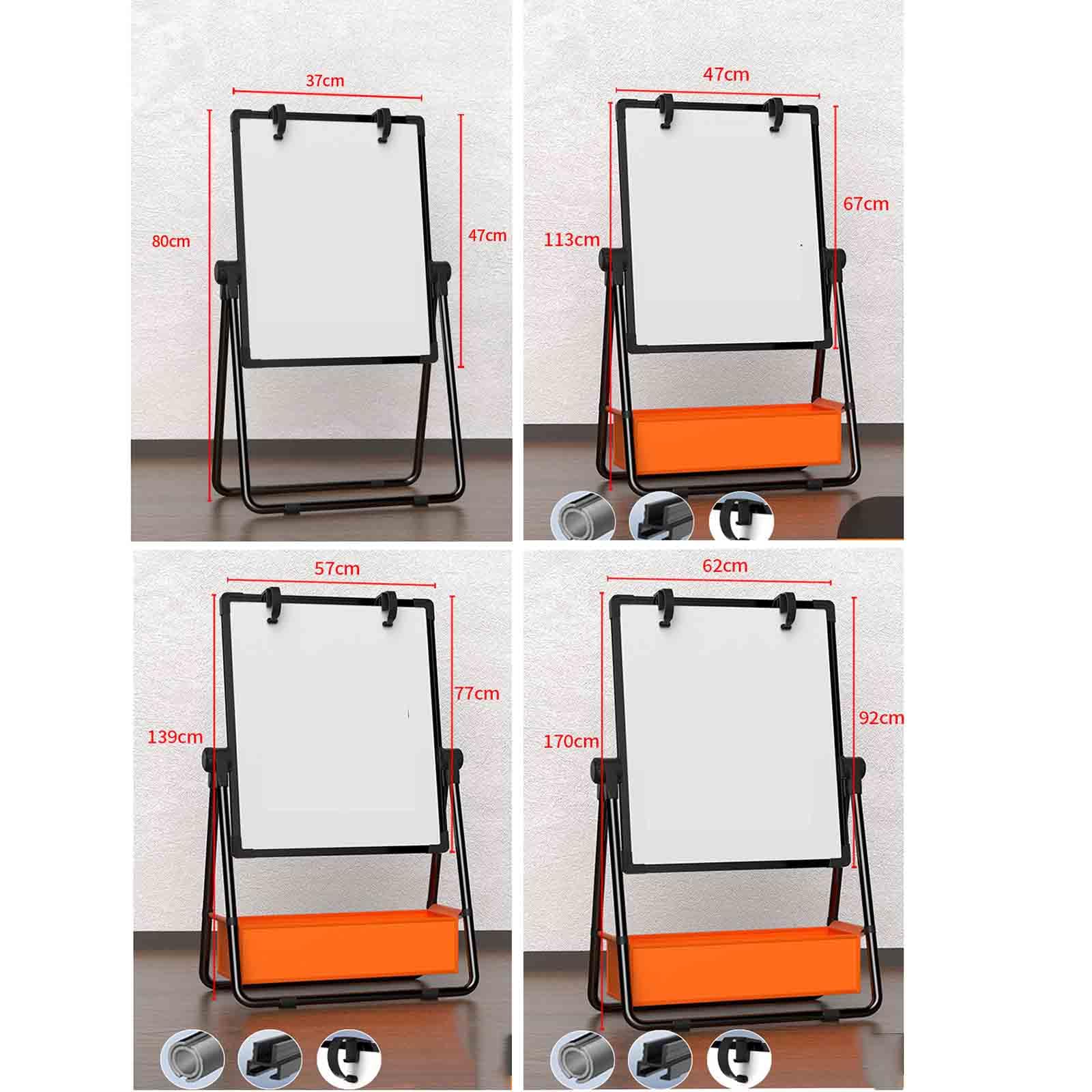 Pizarra Blanca Magnetica Pizarras Blancas De Rotulador Magnética Whiteboard Rotulador Borrable White Board Con Soporte Plegable Fuerza Magnética Escuela De Oficina En Casa (Black,57x77cm)
