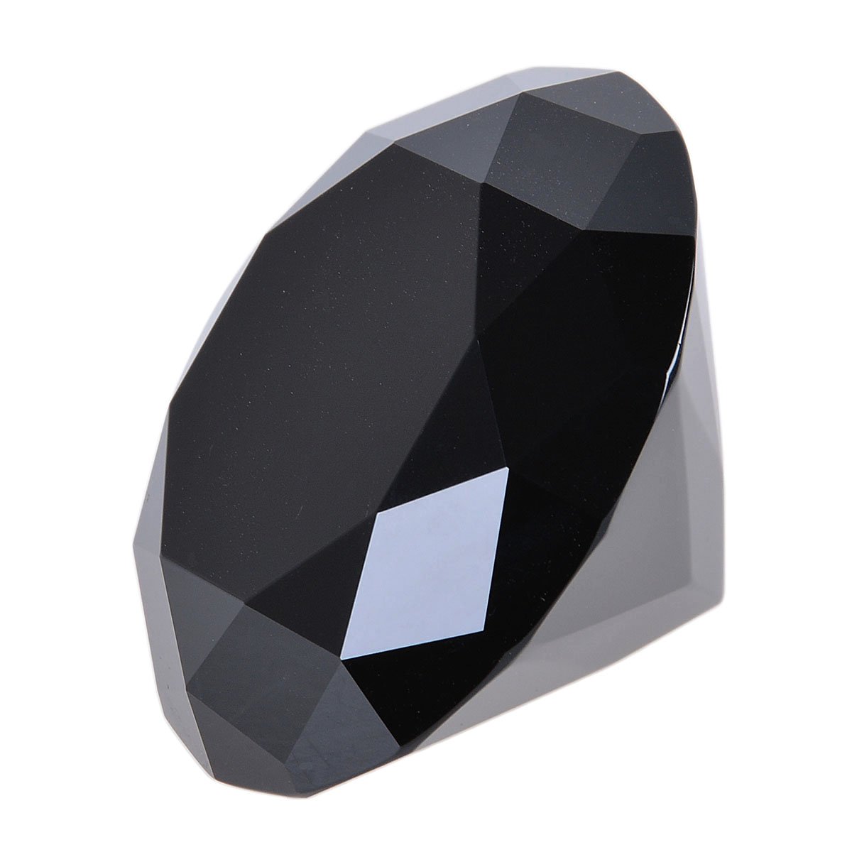 Longwin Kristall-Briefbeschwerer in Diamantform, 100 mm breit, einheitliche Farbe, als Ornament oder Dekoration für zu Hause, schwarz