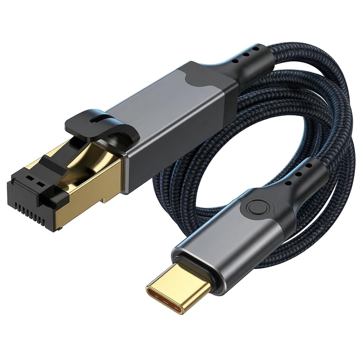 Braided Type-C to RJ45 Cord, Thunderbolt 3/4 Compatible LAN Network Adapter | Gigabit USB C to Ethernet Cable for MacBook Pro/Air, iPad, Laptops, Galaxy S24, PC (6.6, Inches)-image-35