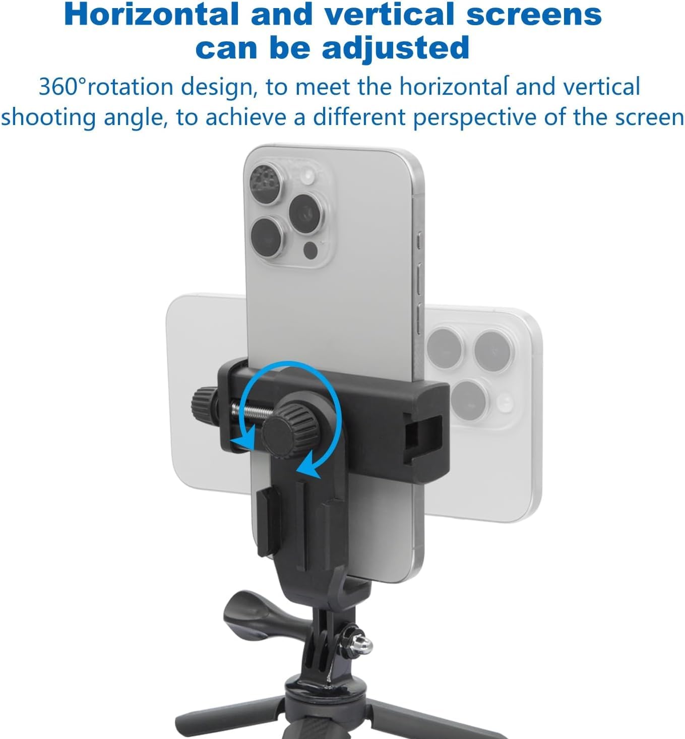 Suptig Support Téléphone pour Trépied, Adaptateur de Montage de Trépied pour Caméra d'Action Compatible pour iPhone, GoPro, DJI Action, Insta 360, Akaso, Microphone, Accessoires de Photographie avec